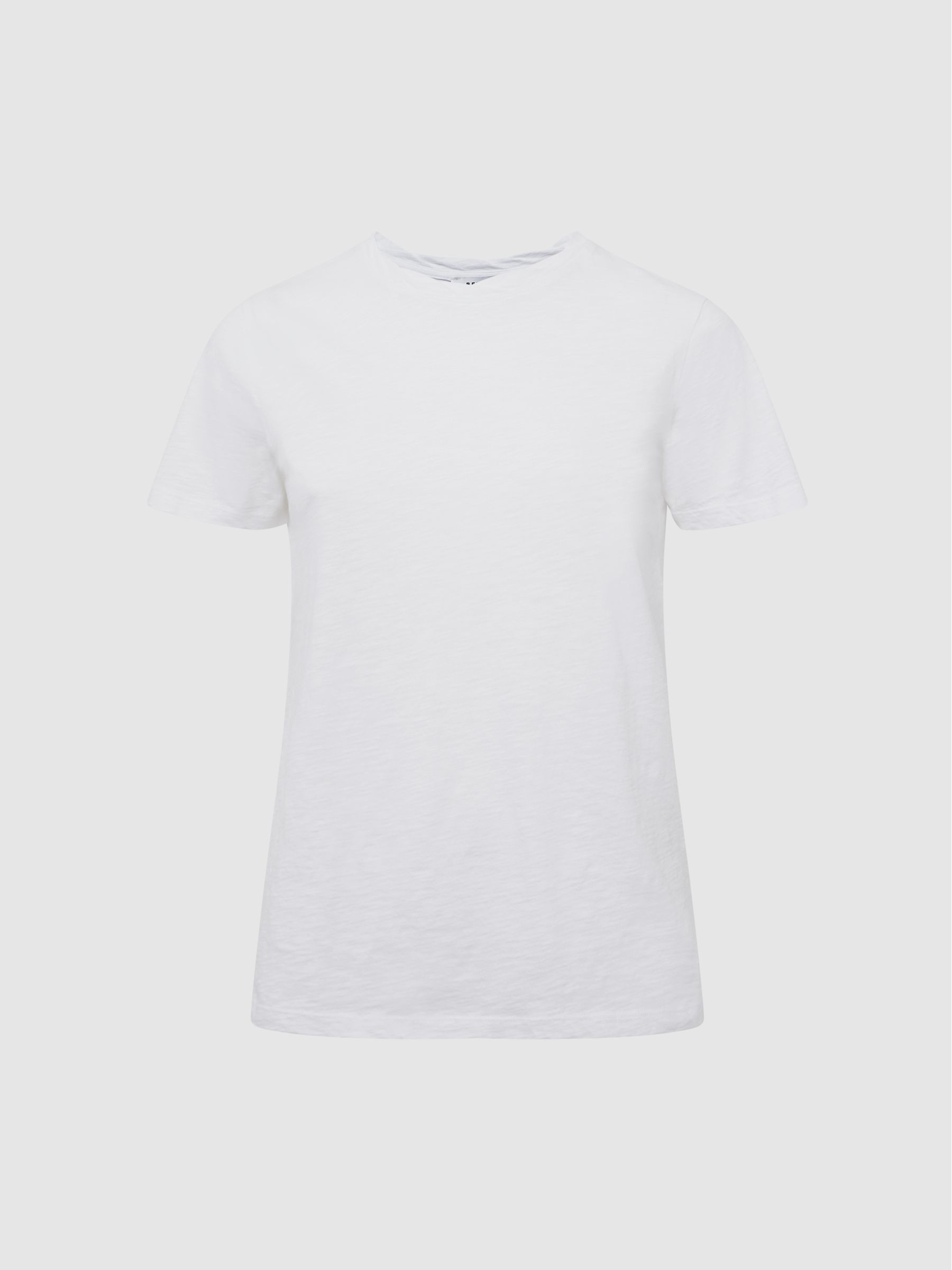 Slub Cotton T-Shirt in White - Image 2 of 6
