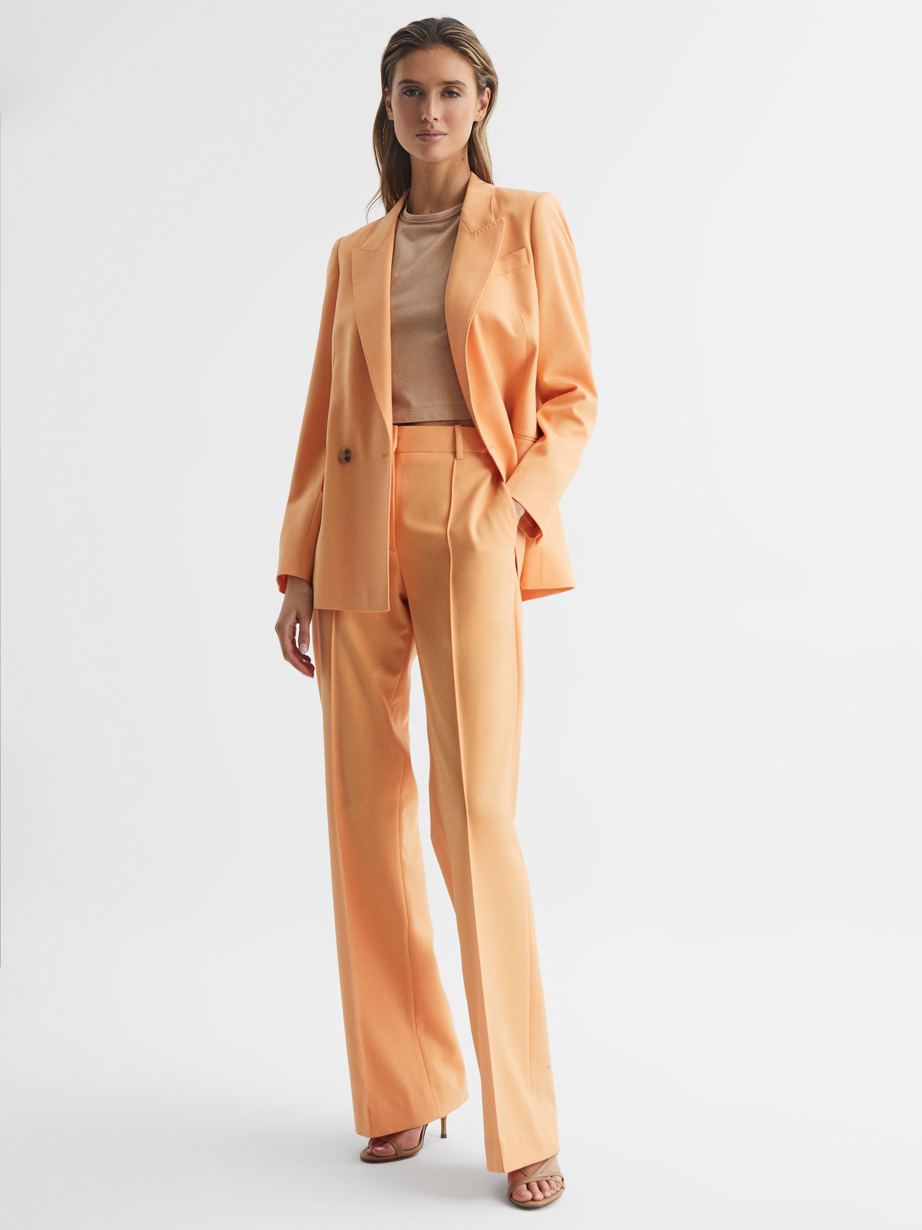 Cotton Crew Neck Crop Top in Camel - Image 6 of 6