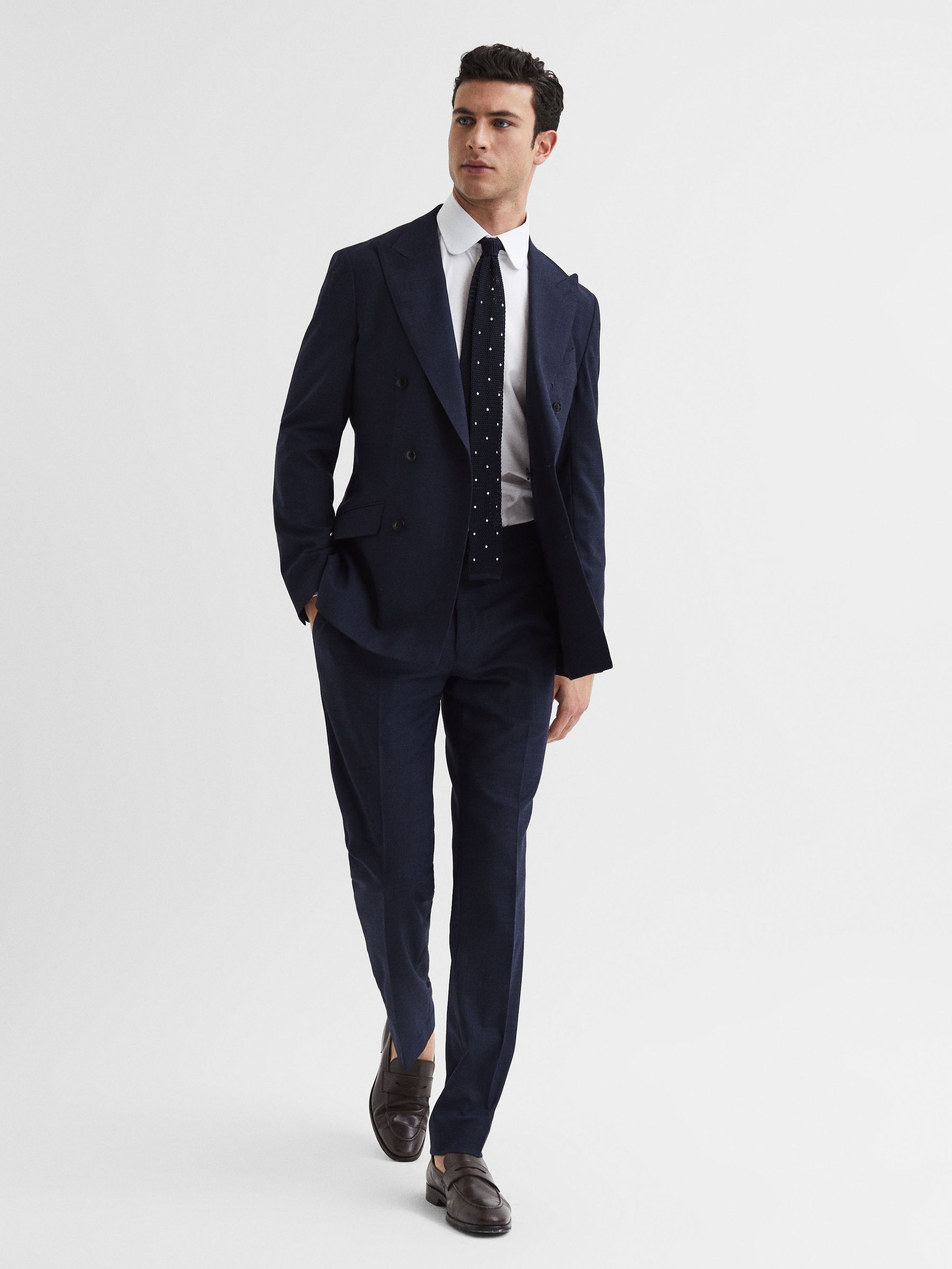 Slim Fit Penny Collar Shirt in White - Image 7 of 8