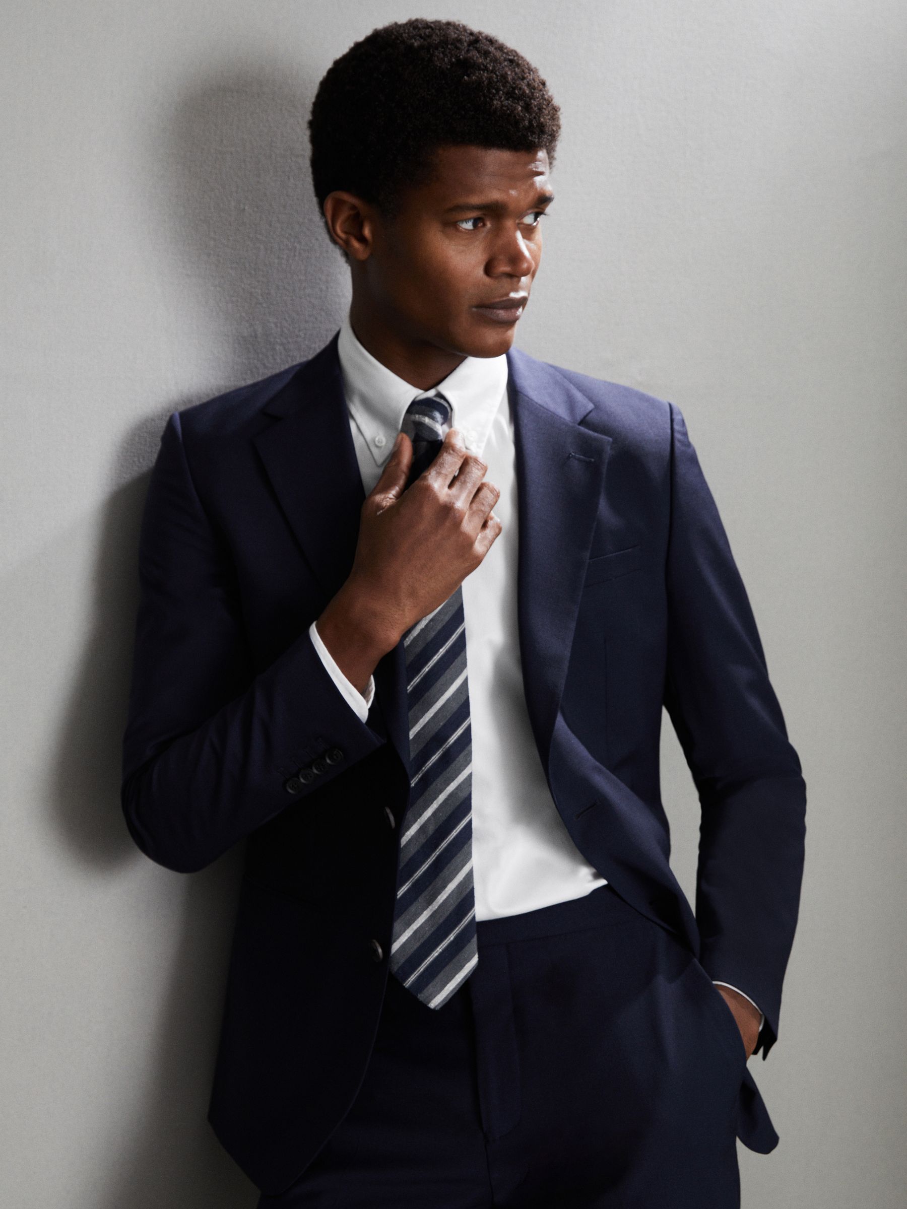 Slim Fit Cotton Button-Down Shirt in White - Image 7 of 7