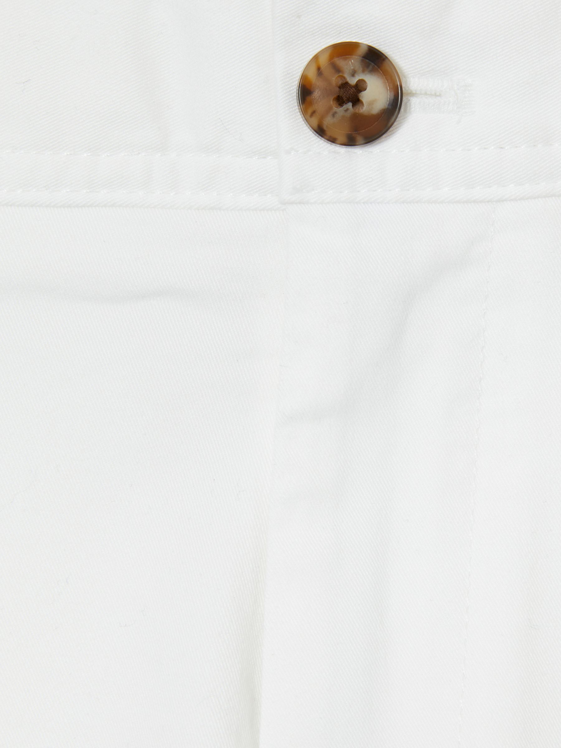 Slim Fit Washed Cotton Blend Chinos in White - Image 6 of 6