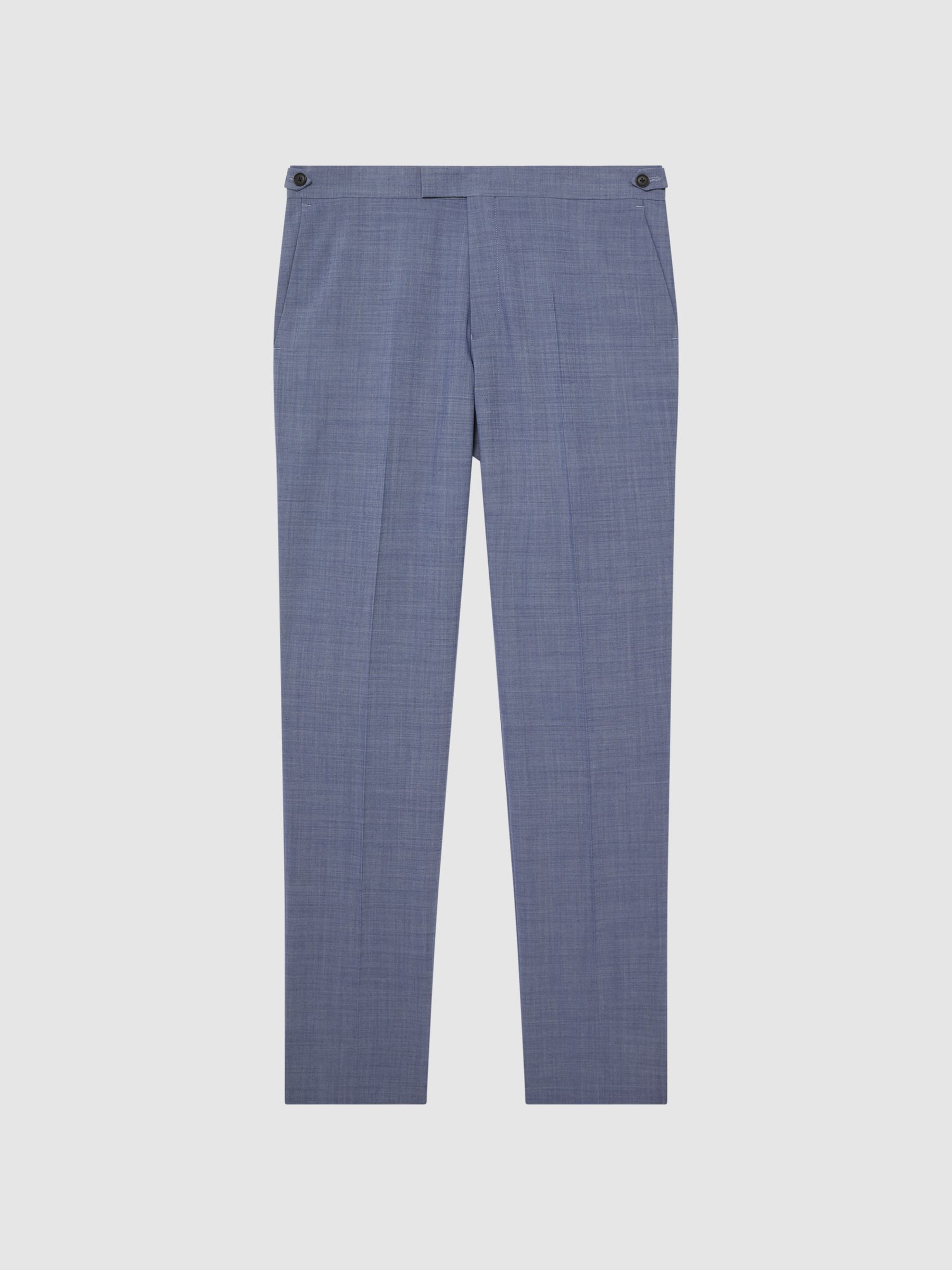 Slim Fit Wool Blend Trousers in Soft Blue - Image 2 of 5
