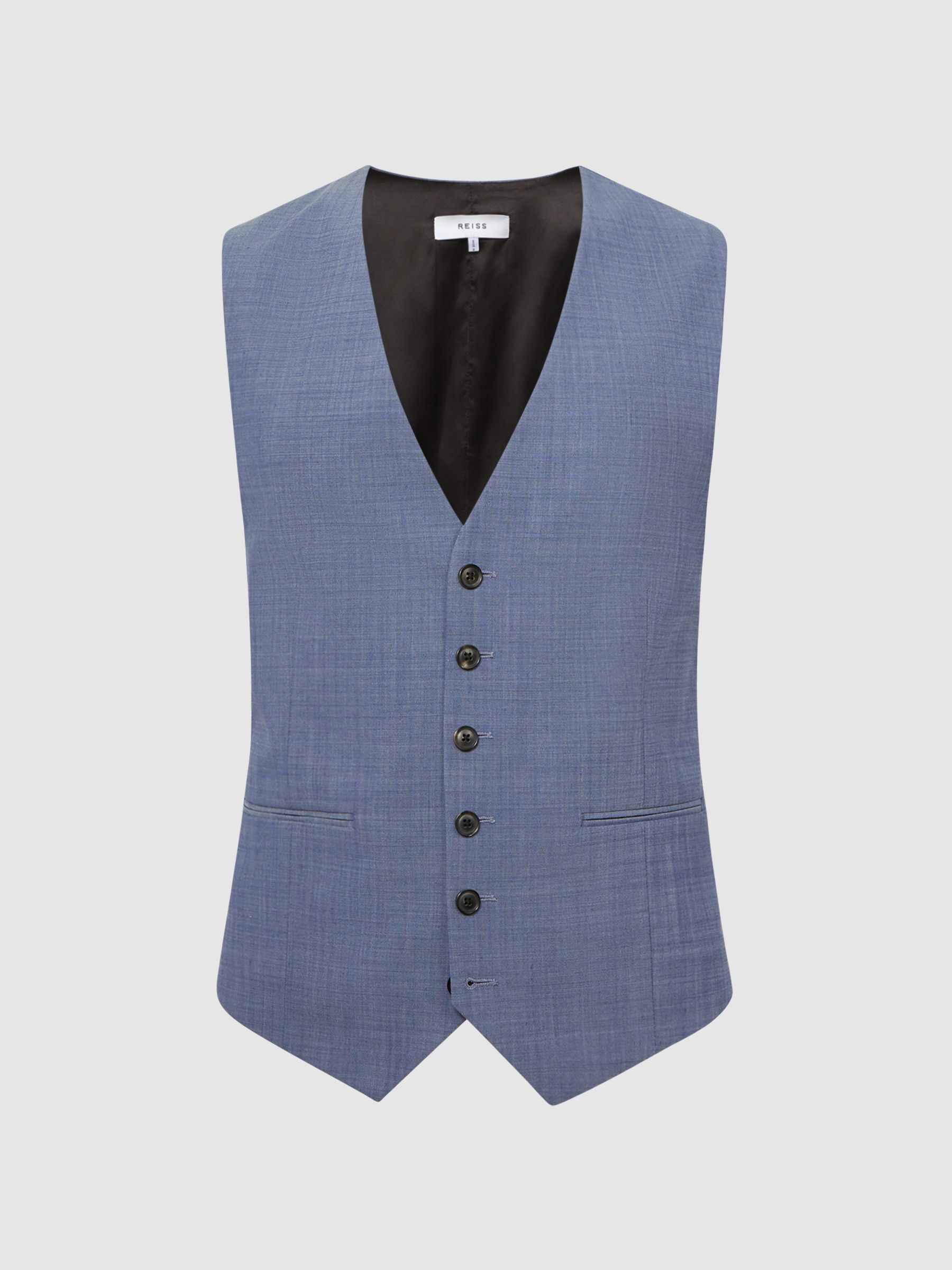 Slim Fit Waistcoat in Soft Blue - Bild 2 von 6