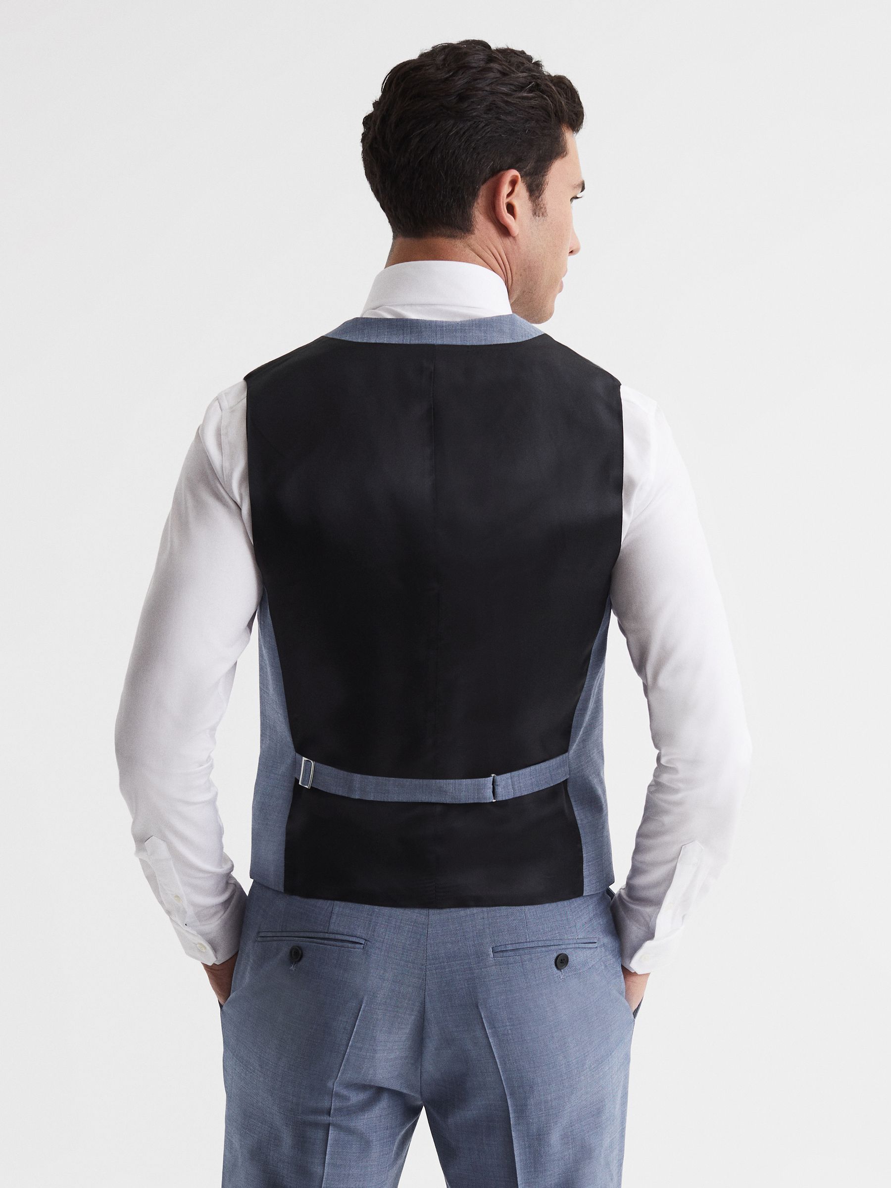 Slim Fit Waistcoat in Soft Blue - Bild 5 von 6