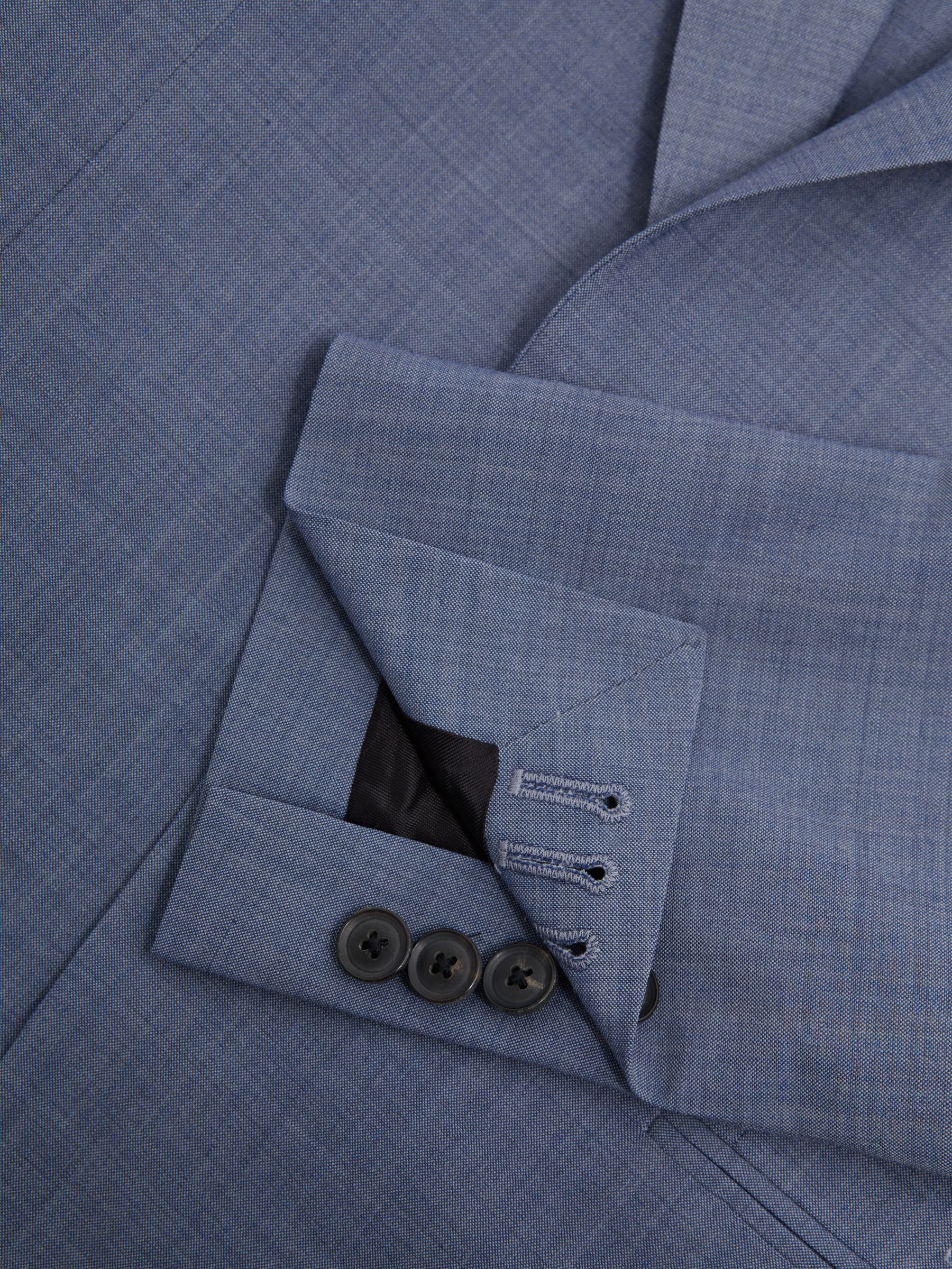 Slim Fit Single Breasted Wool Blend Blazer in Soft Blue - Image 7 of 8