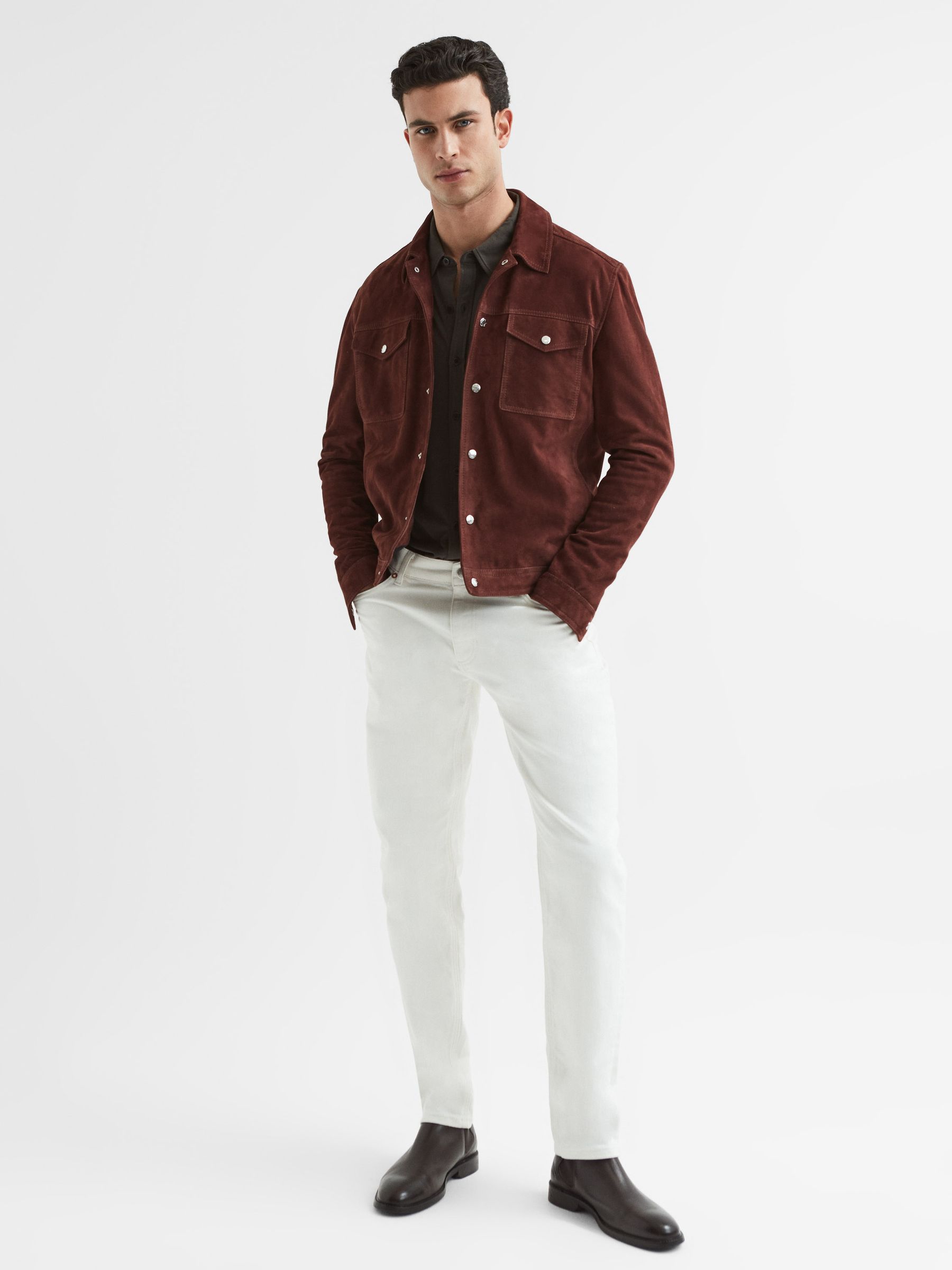 Paige Cotton Jersey Shirt in Iron Gate - Image 6 of 6