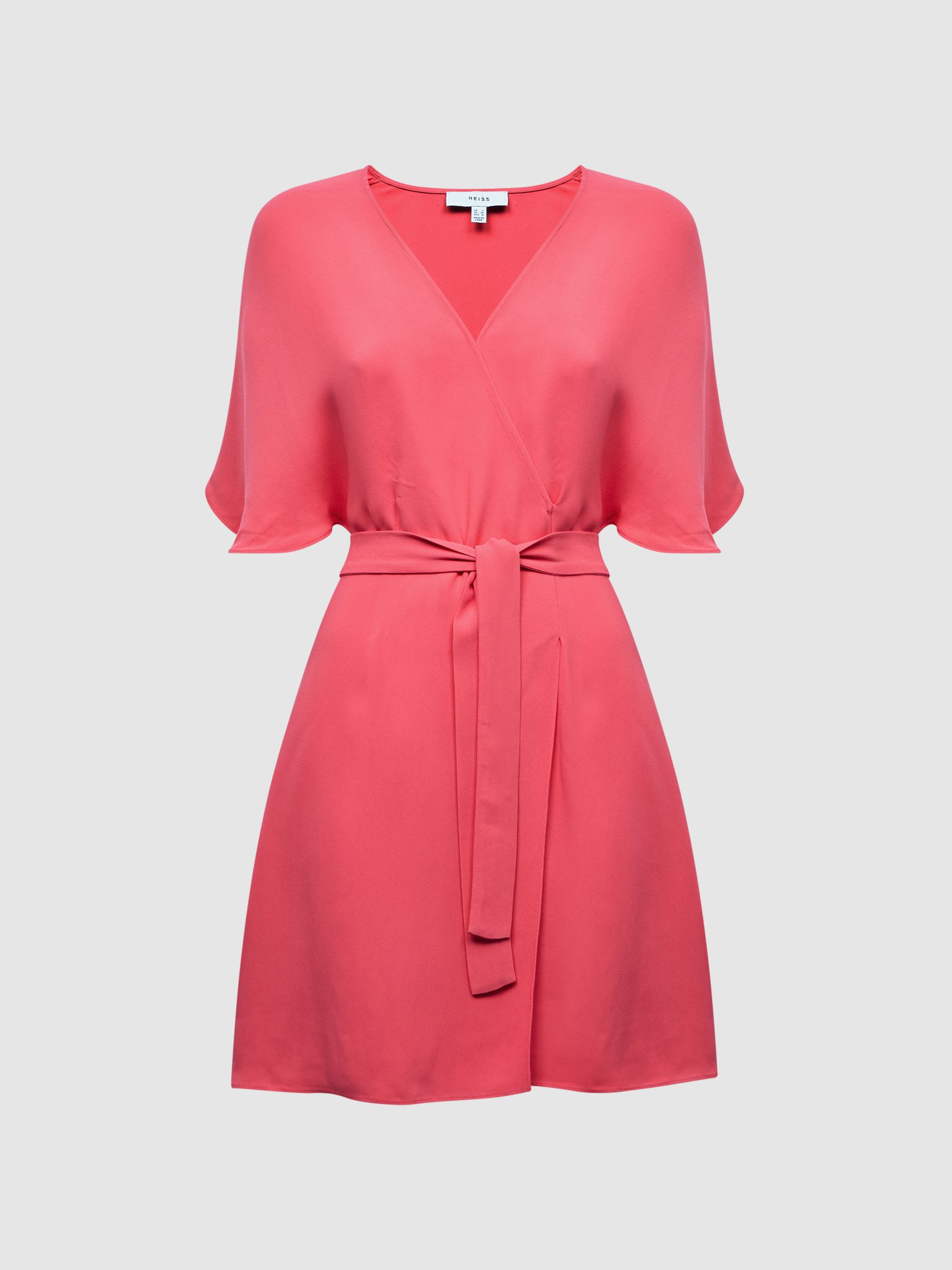Relaxed Fit Wrap Mini Dress in Pink - Image 2 of 7