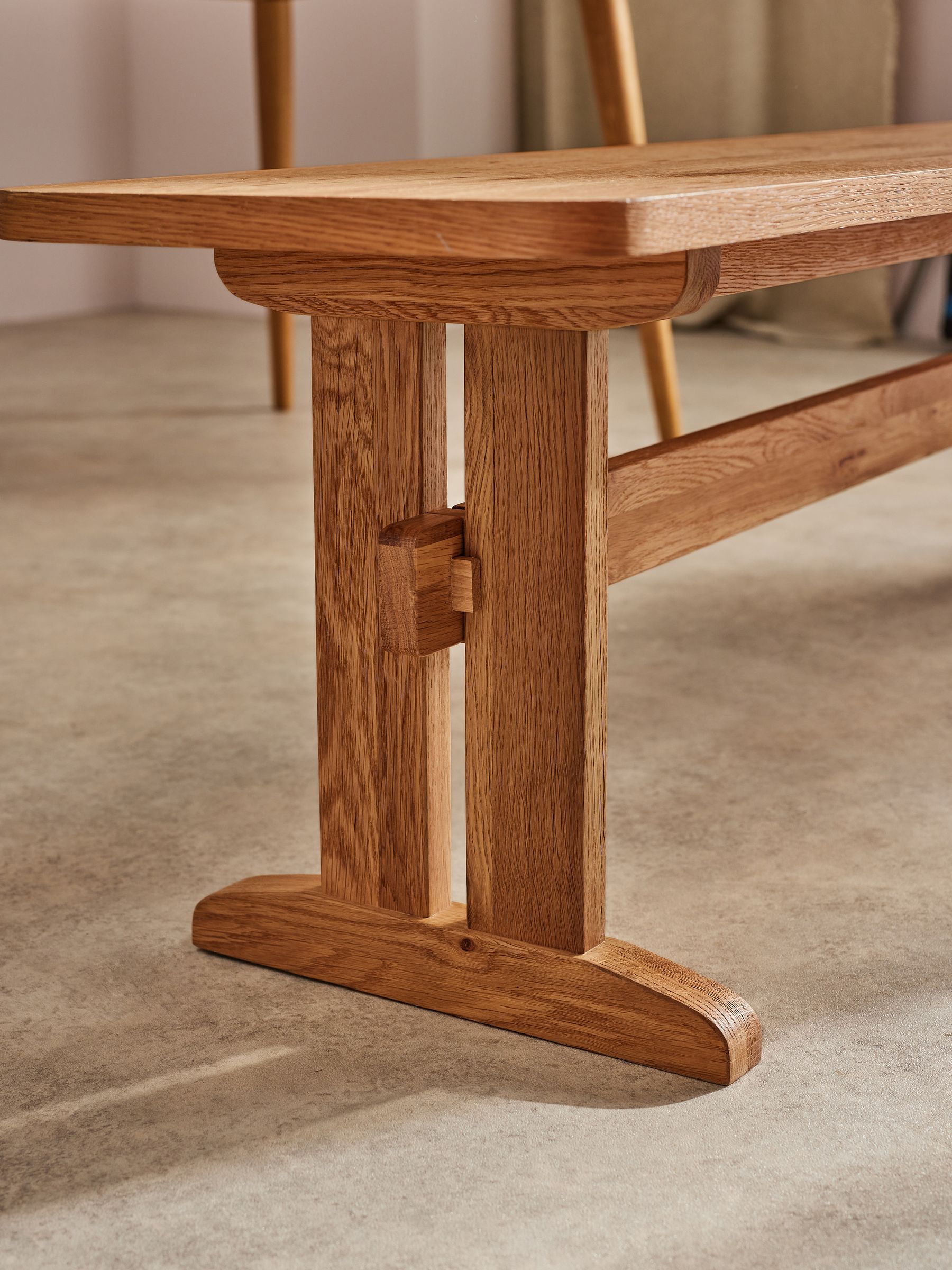 Quinn Dining Bench in Oak - Image 2 of 4