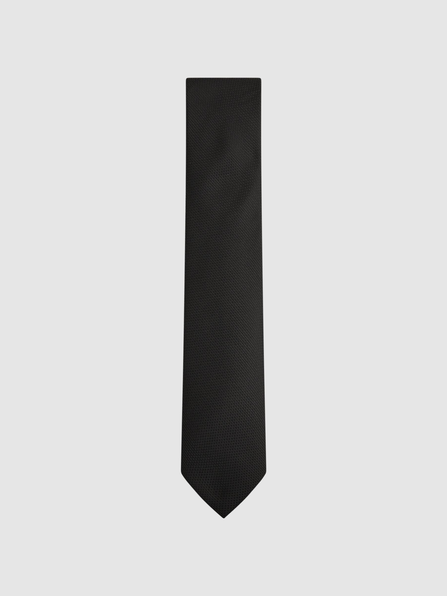 Textured Silk-Blend Tie in Black - Image 1 of 10