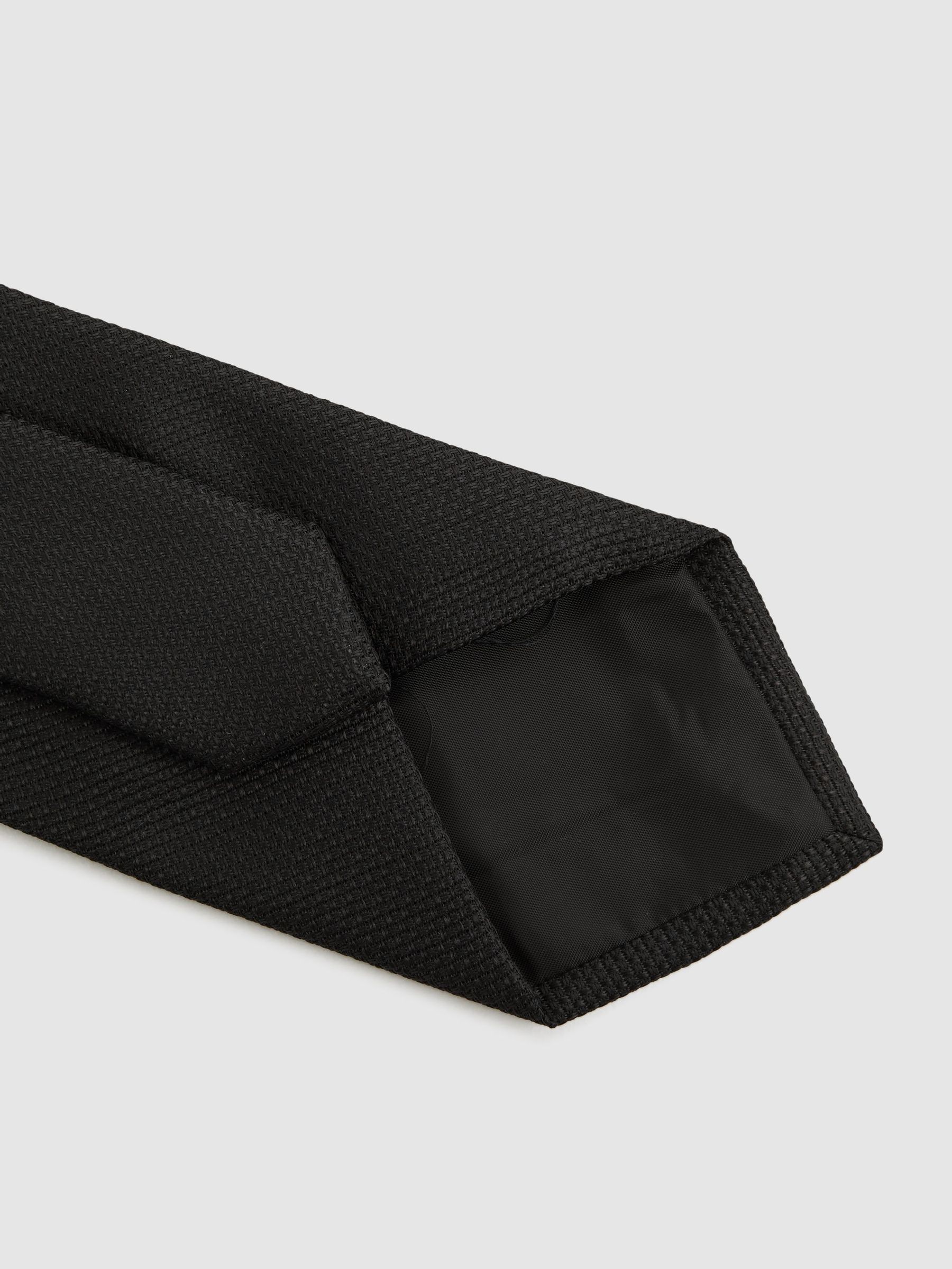 Textured Silk-Blend Tie in Black - Image 9 of 10