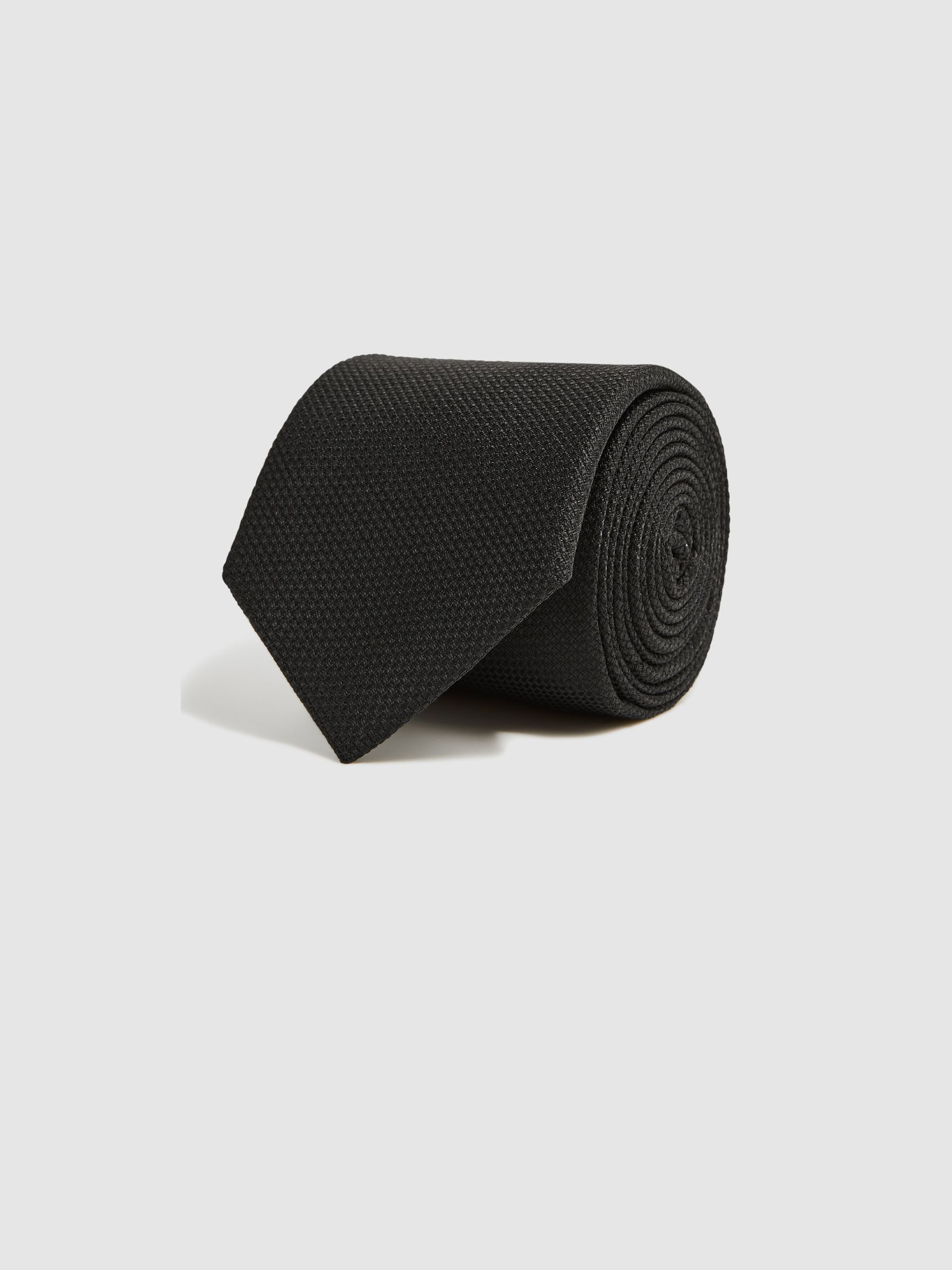 Textured Silk-Blend Tie in Black - Image 6 of 10