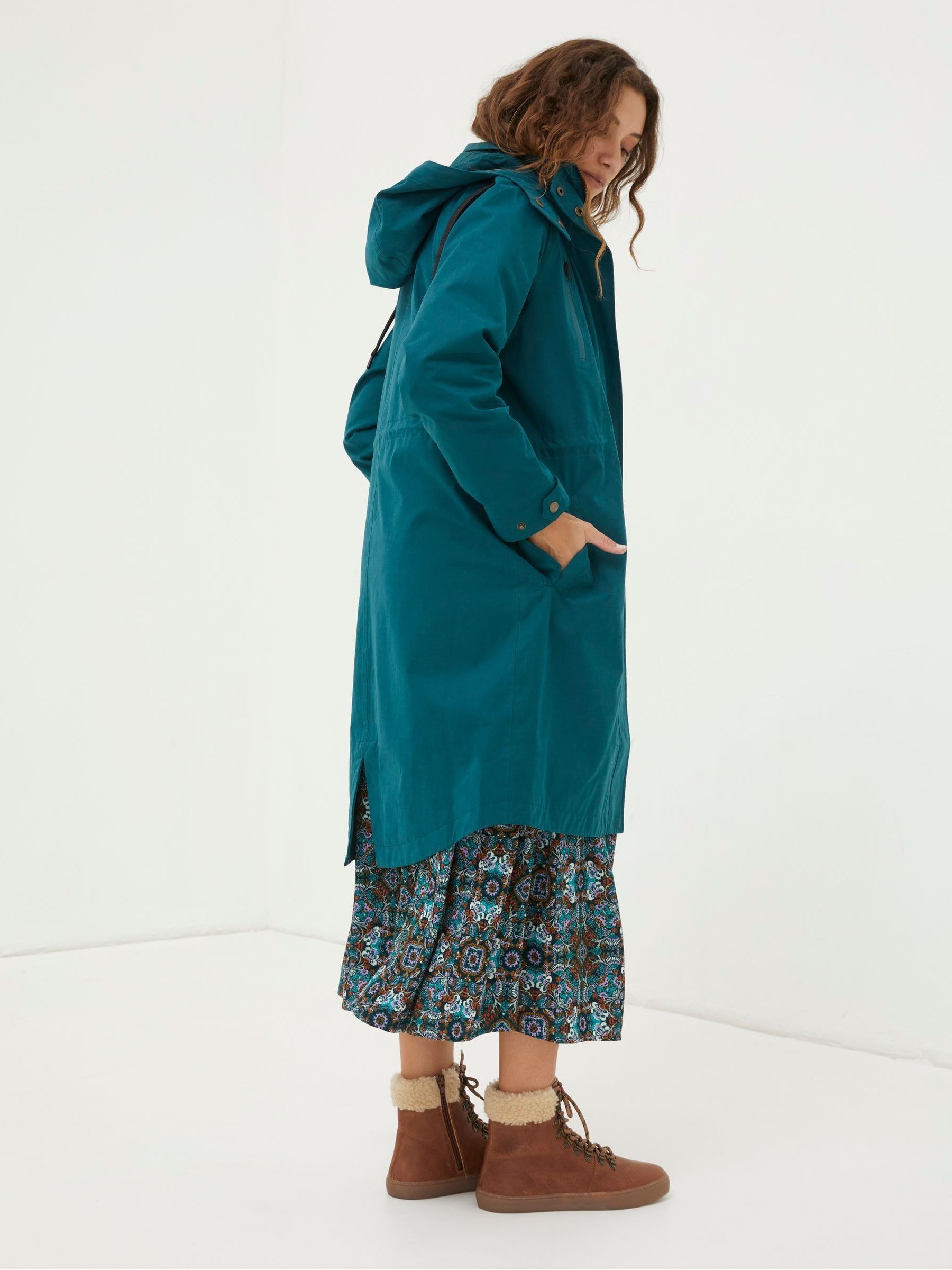 Green Waterproof Longline Coat - Image 2 of 4