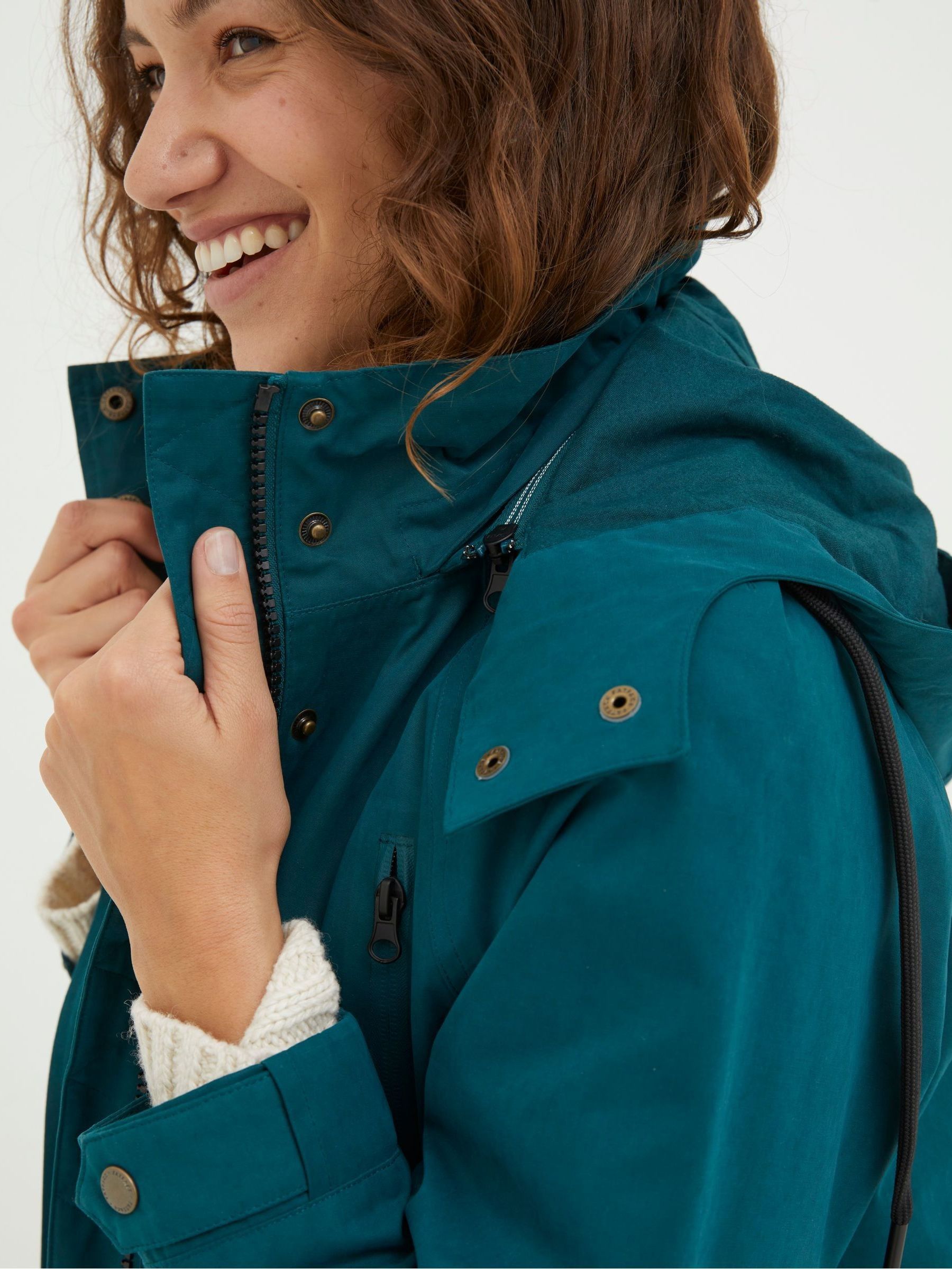 Green Waterproof Longline Coat - Image 3 of 4