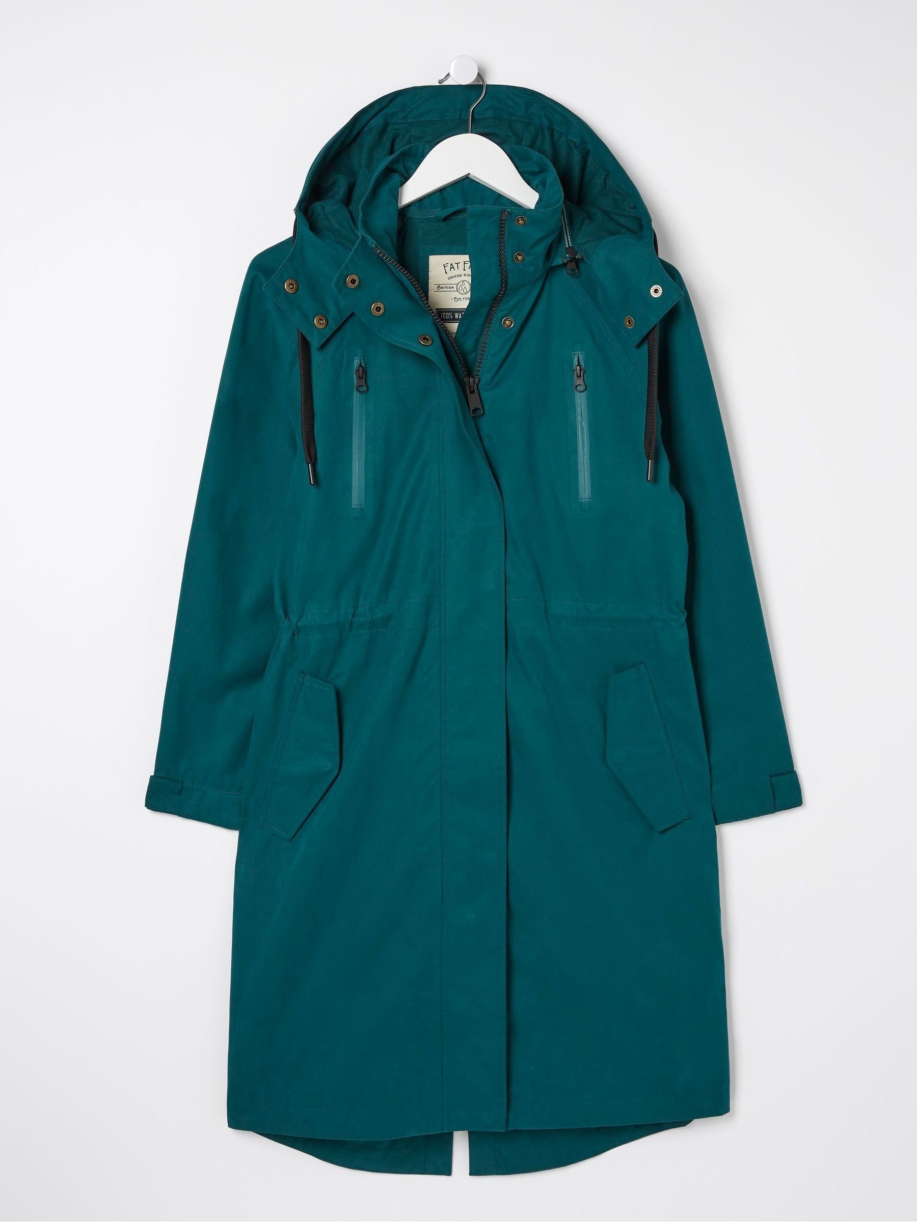 Green Waterproof Longline Coat - Image 4 of 4 Green Waterproof Longline Coat - Image 4 of 4