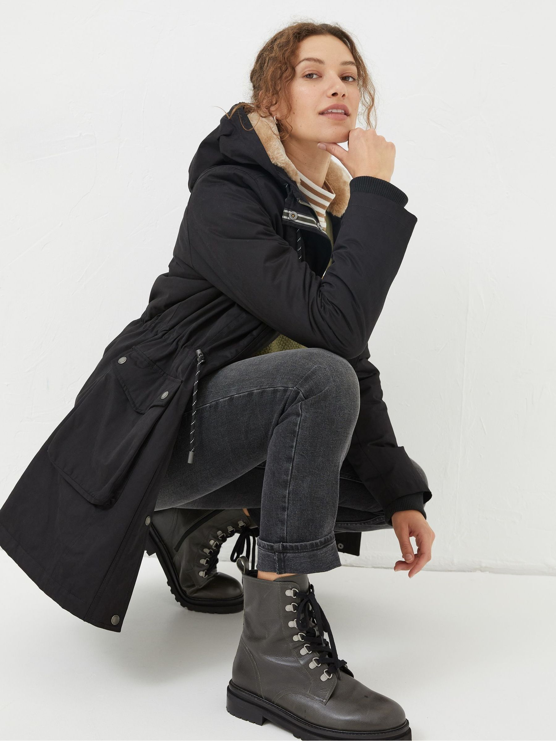 Black Maya Parka Coat - Image 3 of 5