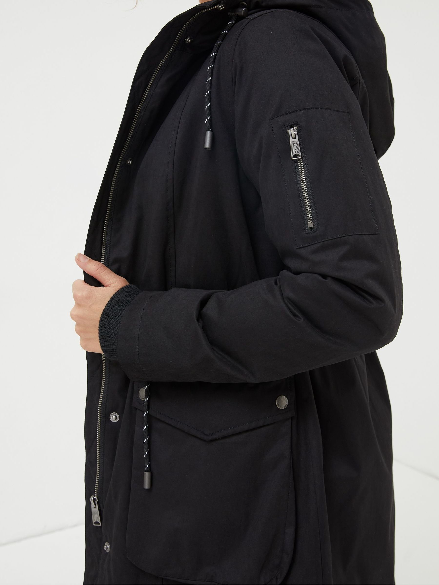 Black Maya Parka Coat - Image 4 of 5
