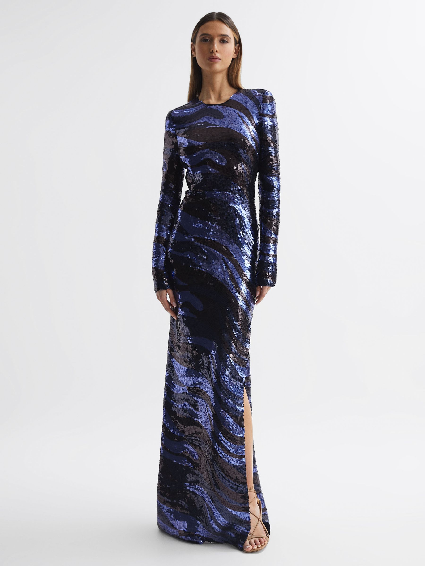 Halston Sequin Maxi Dress in Black Multi - Image 5 of 6