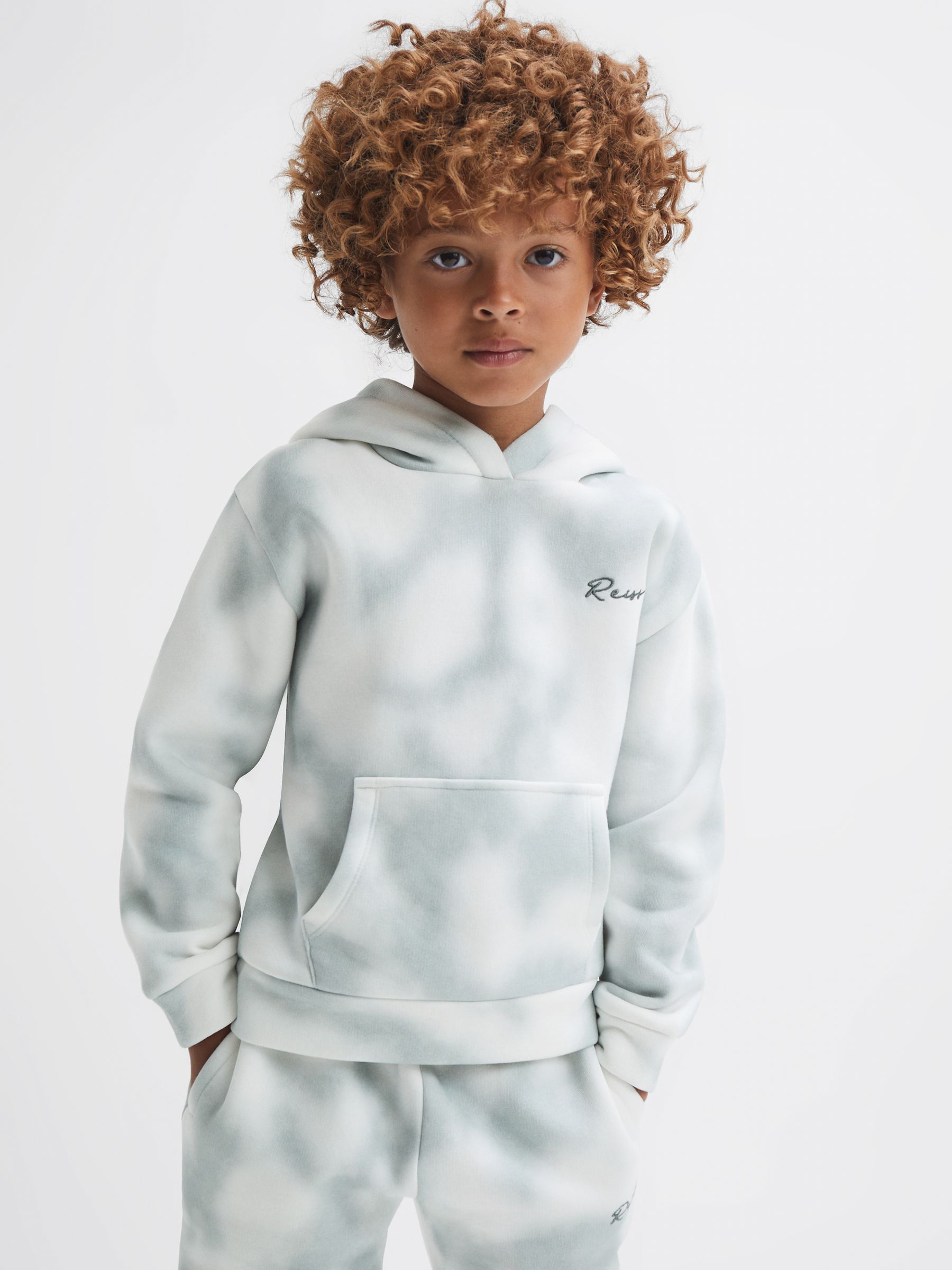 4-9 yrs Cotton Tie Dye Hoodie in Sage - Image 1 of 7 4-9 yrs Cotton Tie Dye Hoodie in Sage - Image 1 of 7