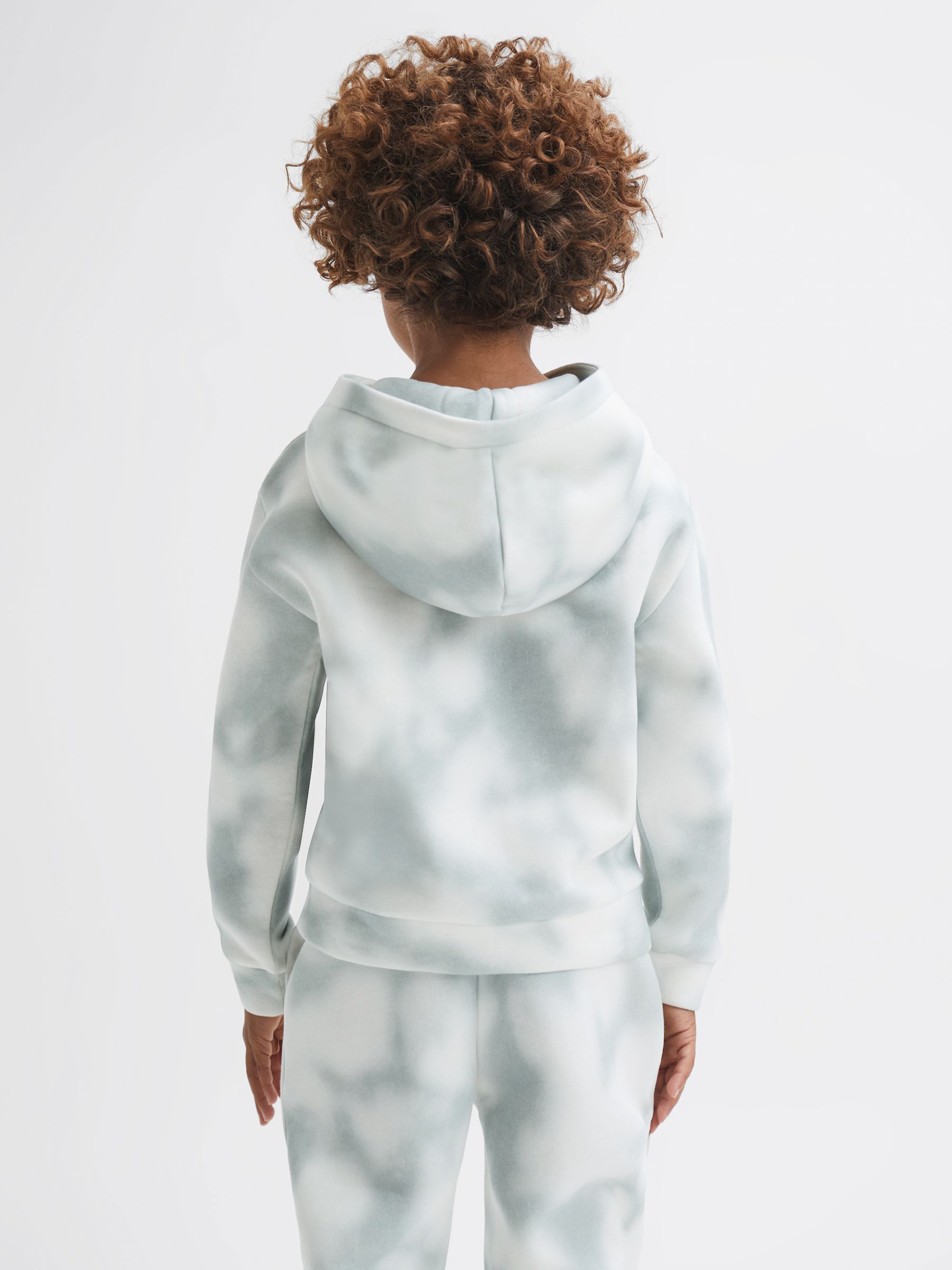 4-9 yrs Cotton Tie Dye Hoodie in Sage - Image 5 of 7