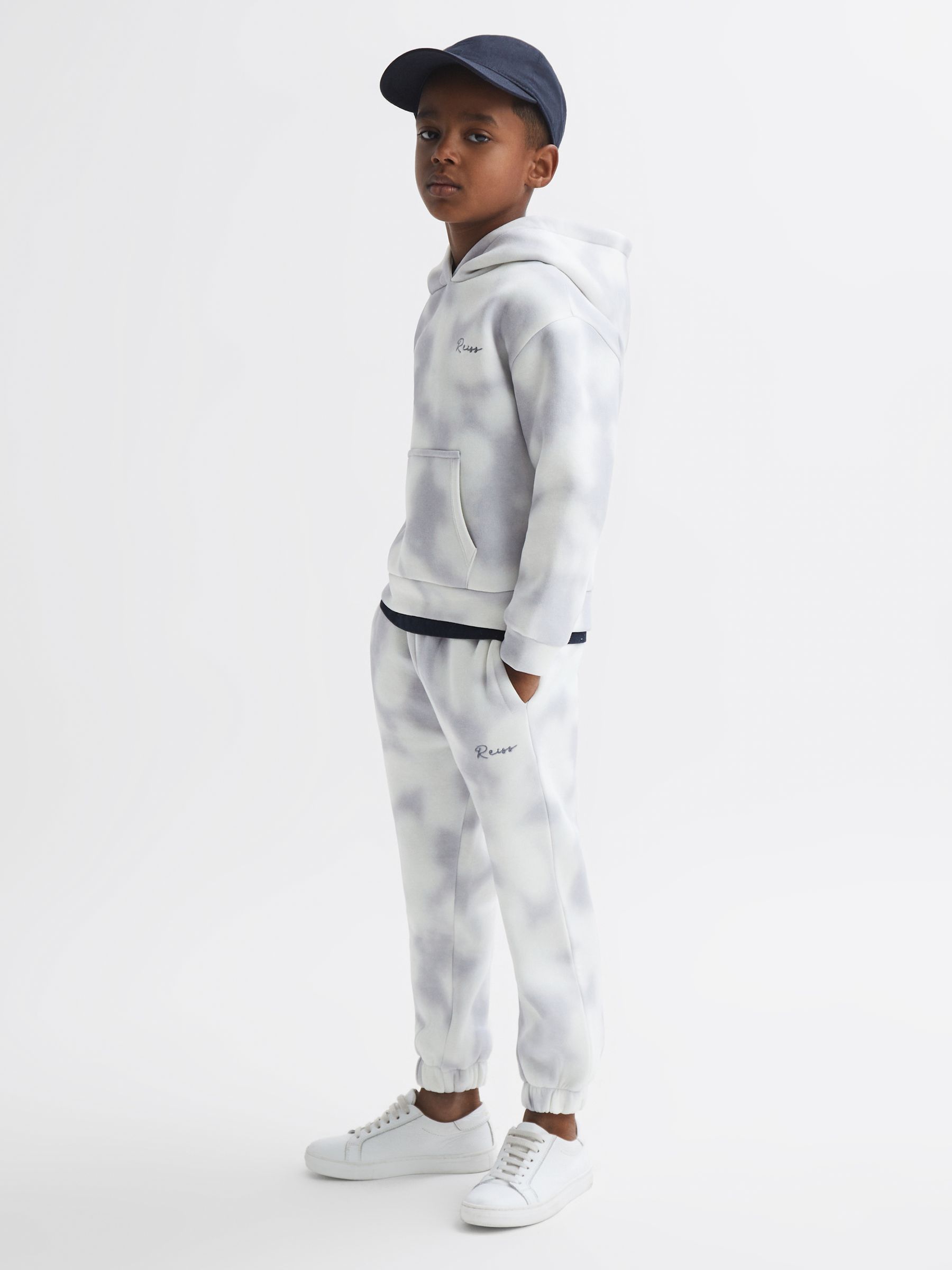 4-9 yrs Cotton Tie Dye Hoodie in Blue - Image 3 of 6