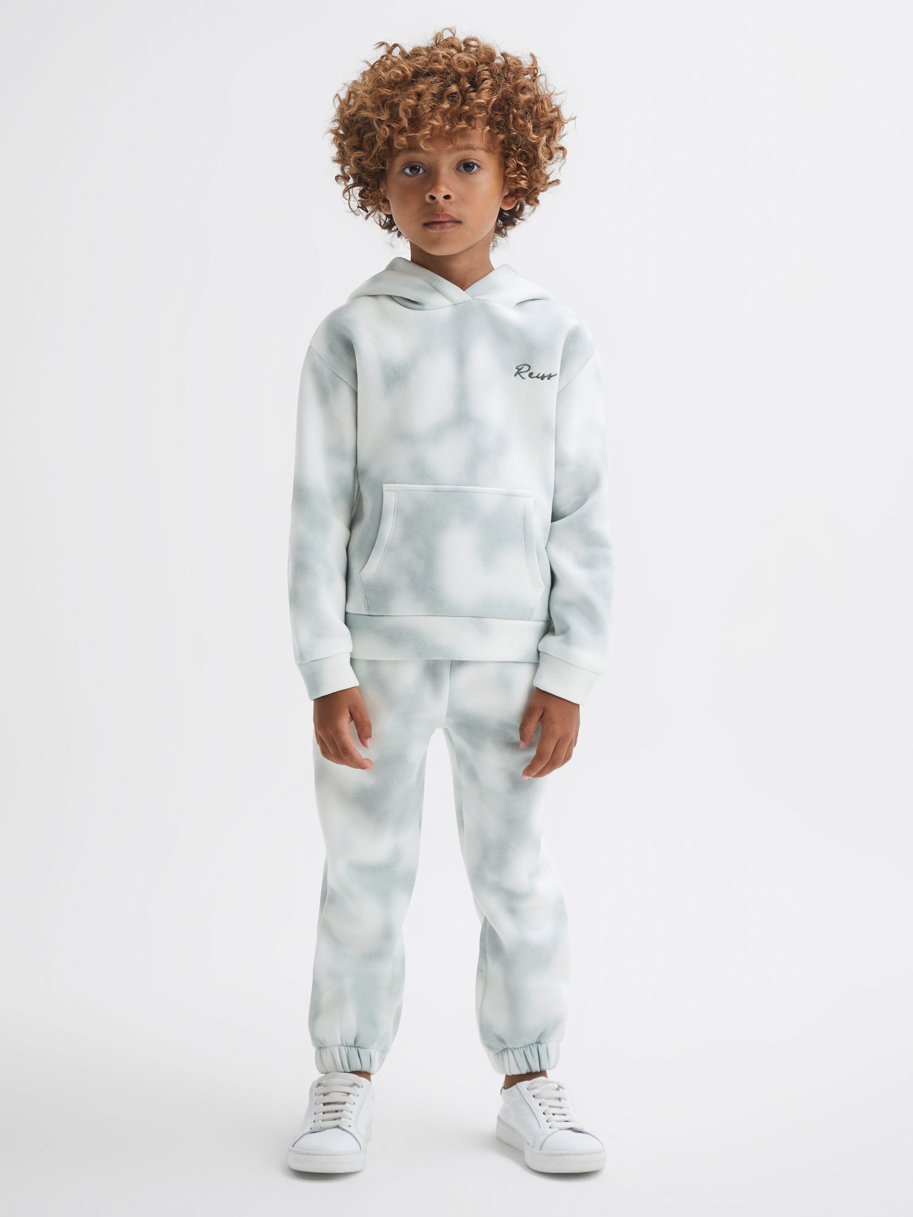 Senior Cotton Tie Dye Joggers in Sage - Image 3 of 6