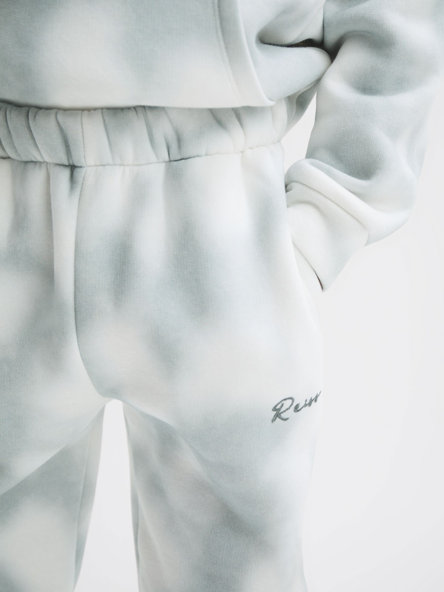 Senior Cotton Tie Dye Joggers in Sage - Image 4 of 6