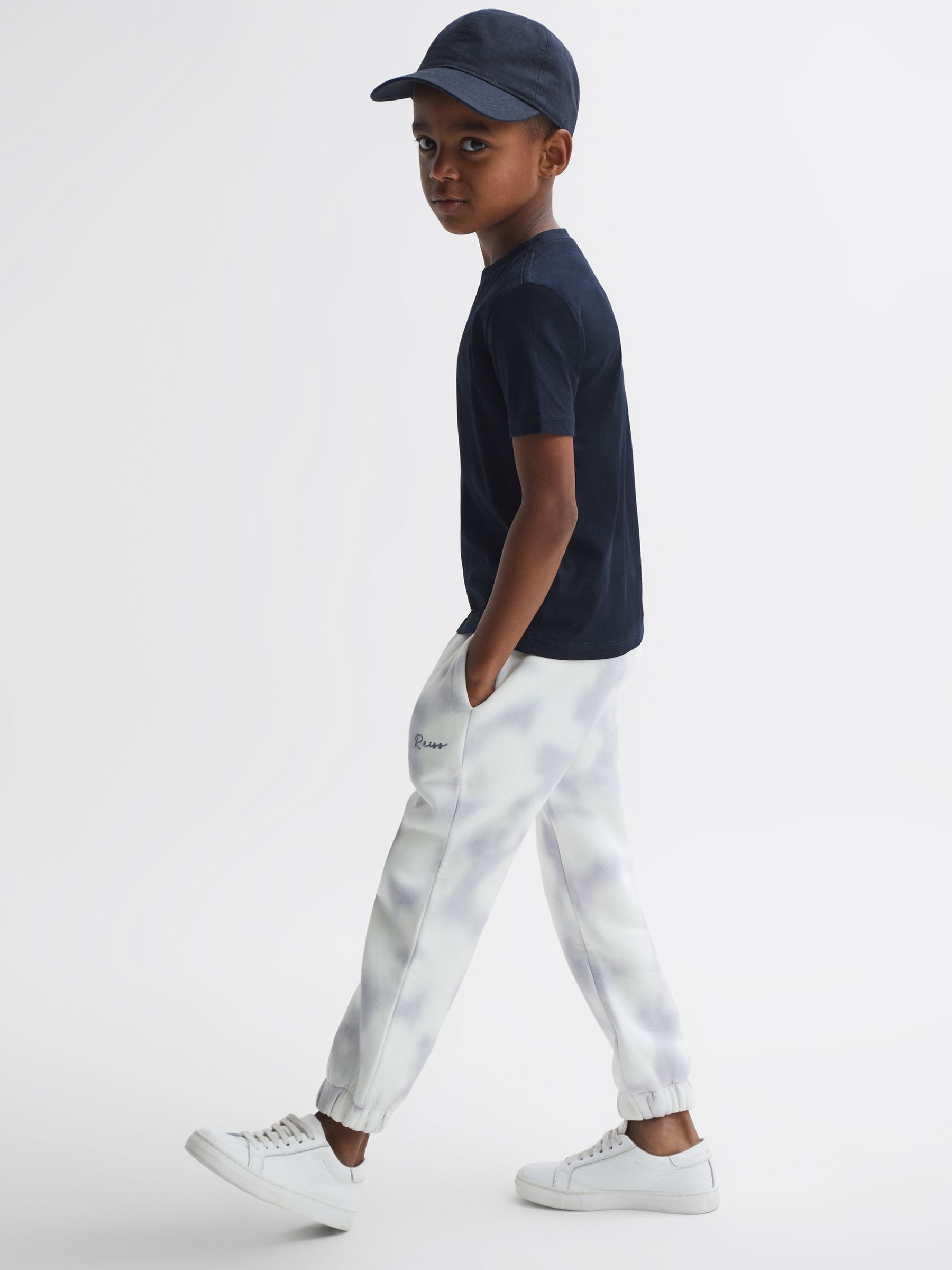 9-12 yrs Cotton Tie Dye Joggers in Blue - Image 1 of 6 9-12 yrs Cotton Tie Dye Joggers in Blue - Image 1 of 6