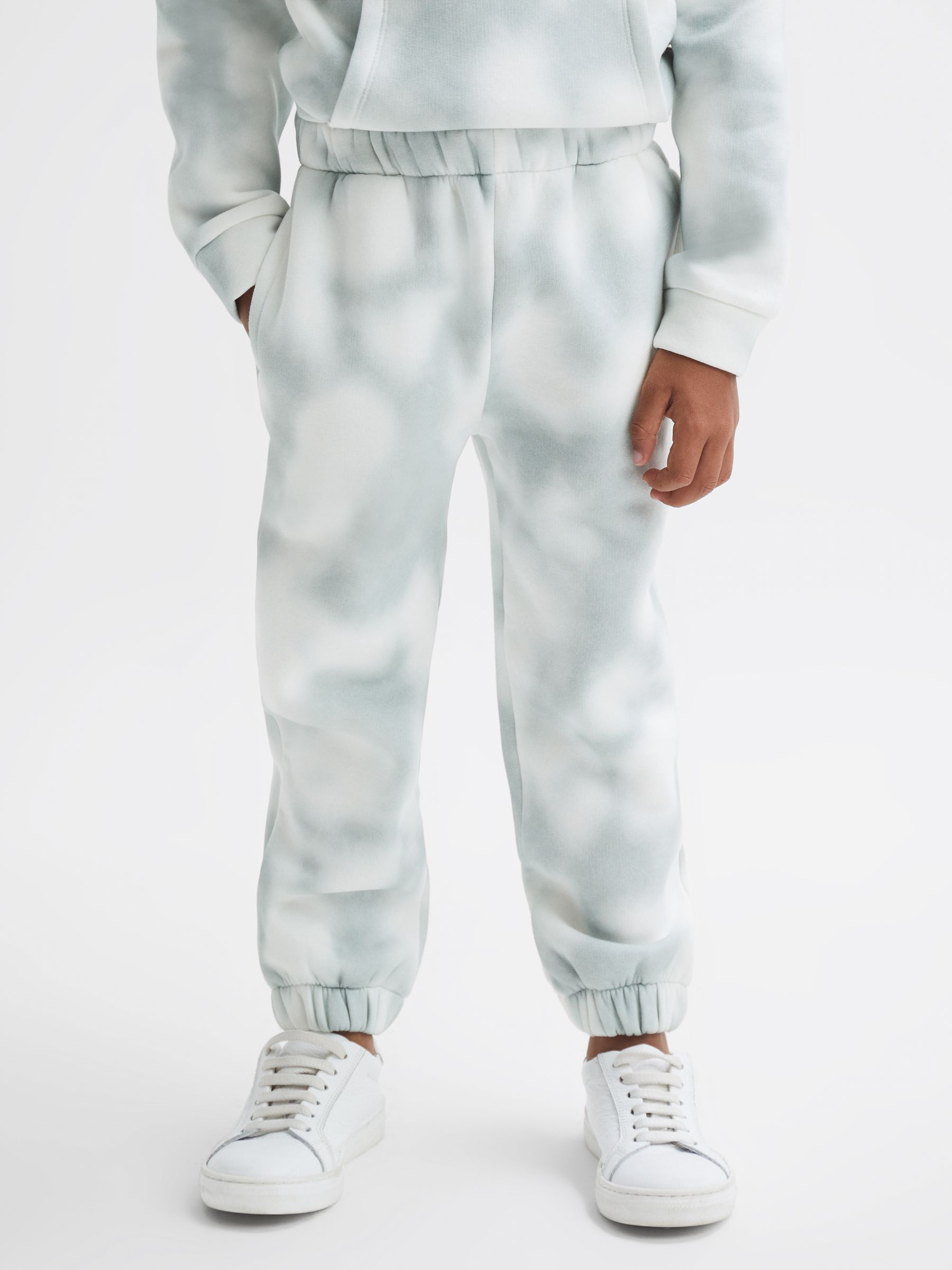 4-9 yrs Cotton Tie Dye Joggers in Sage - Image 3 of 6