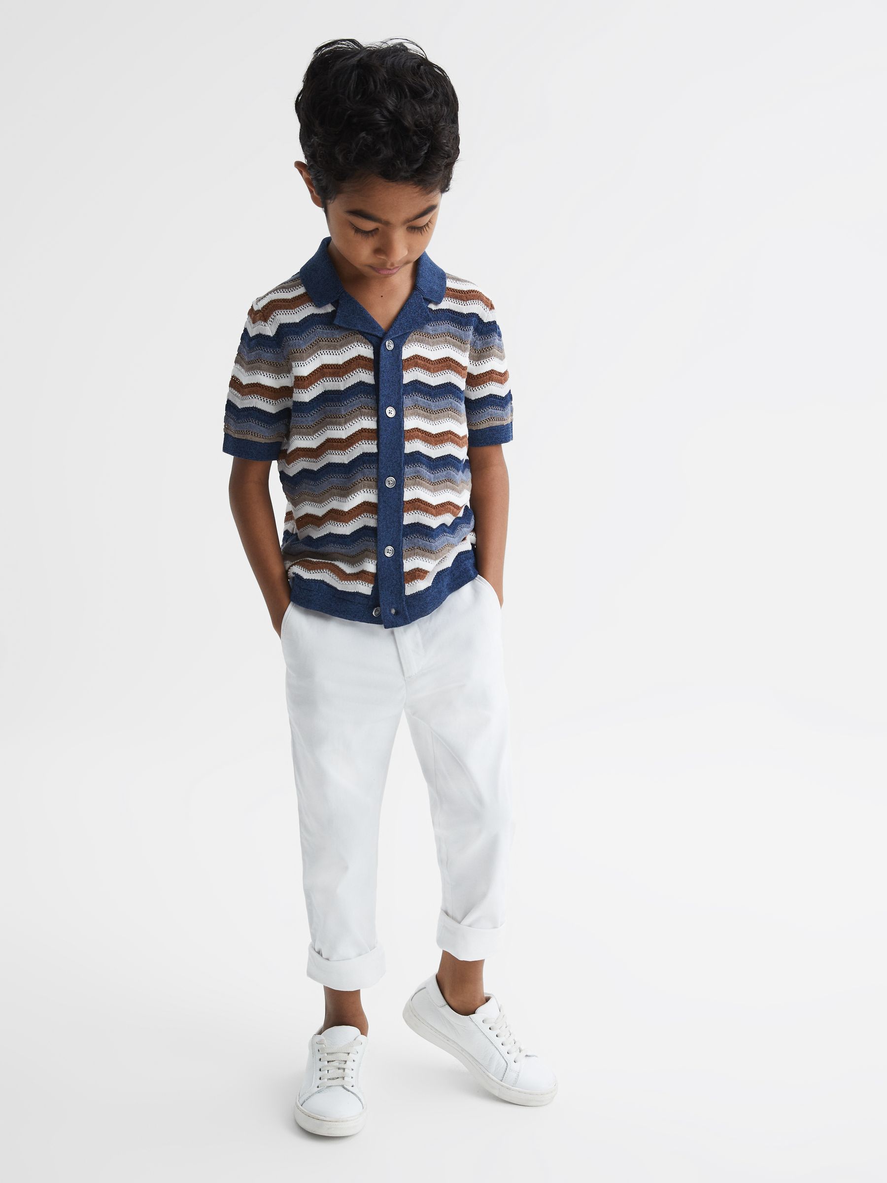9-12 yrs Cuban Collar Printed Shirt in Multi - Image 1 of 6