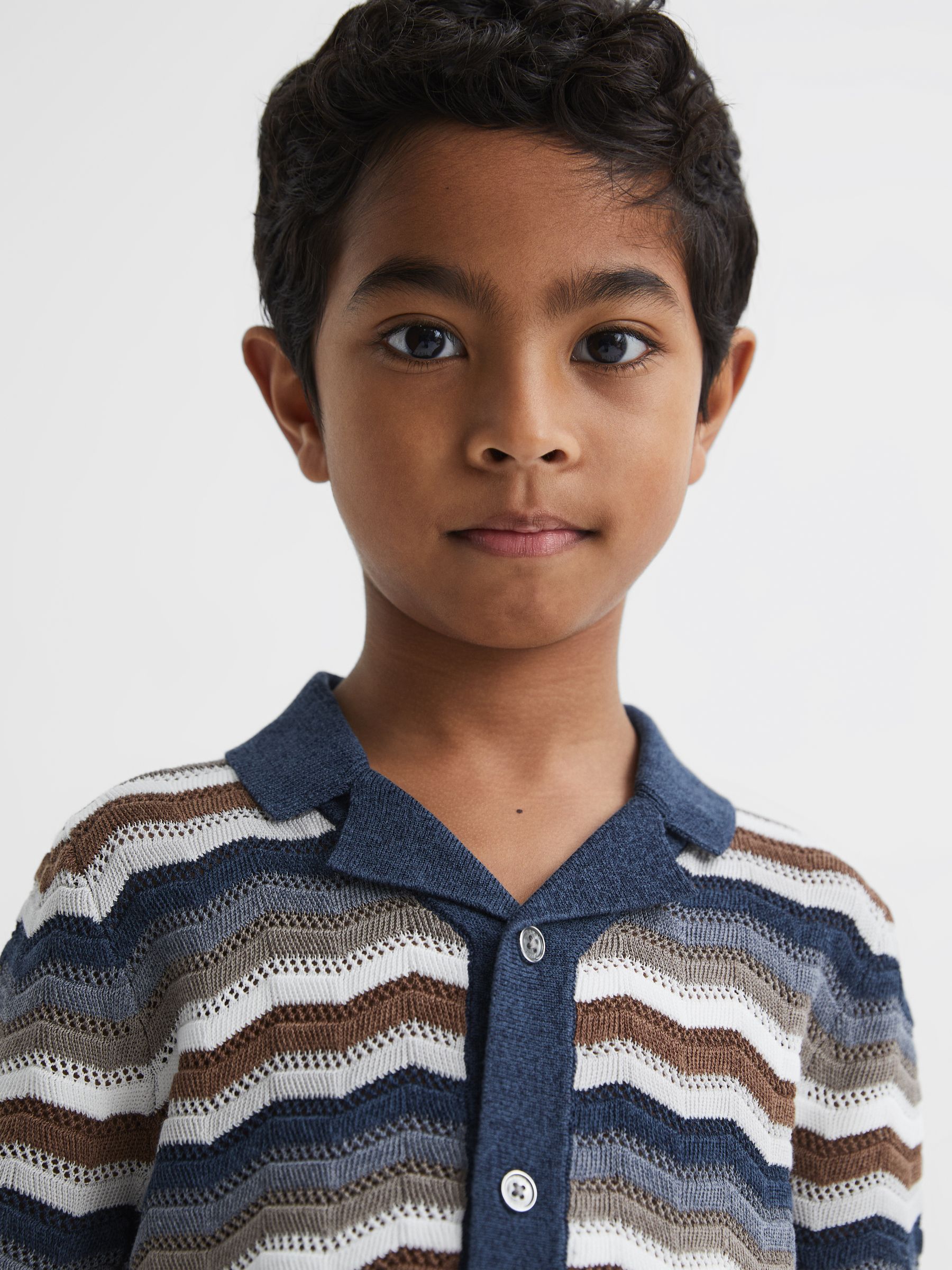 9-12 yrs Cuban Collar Printed Shirt in Multi - Image 4 of 6