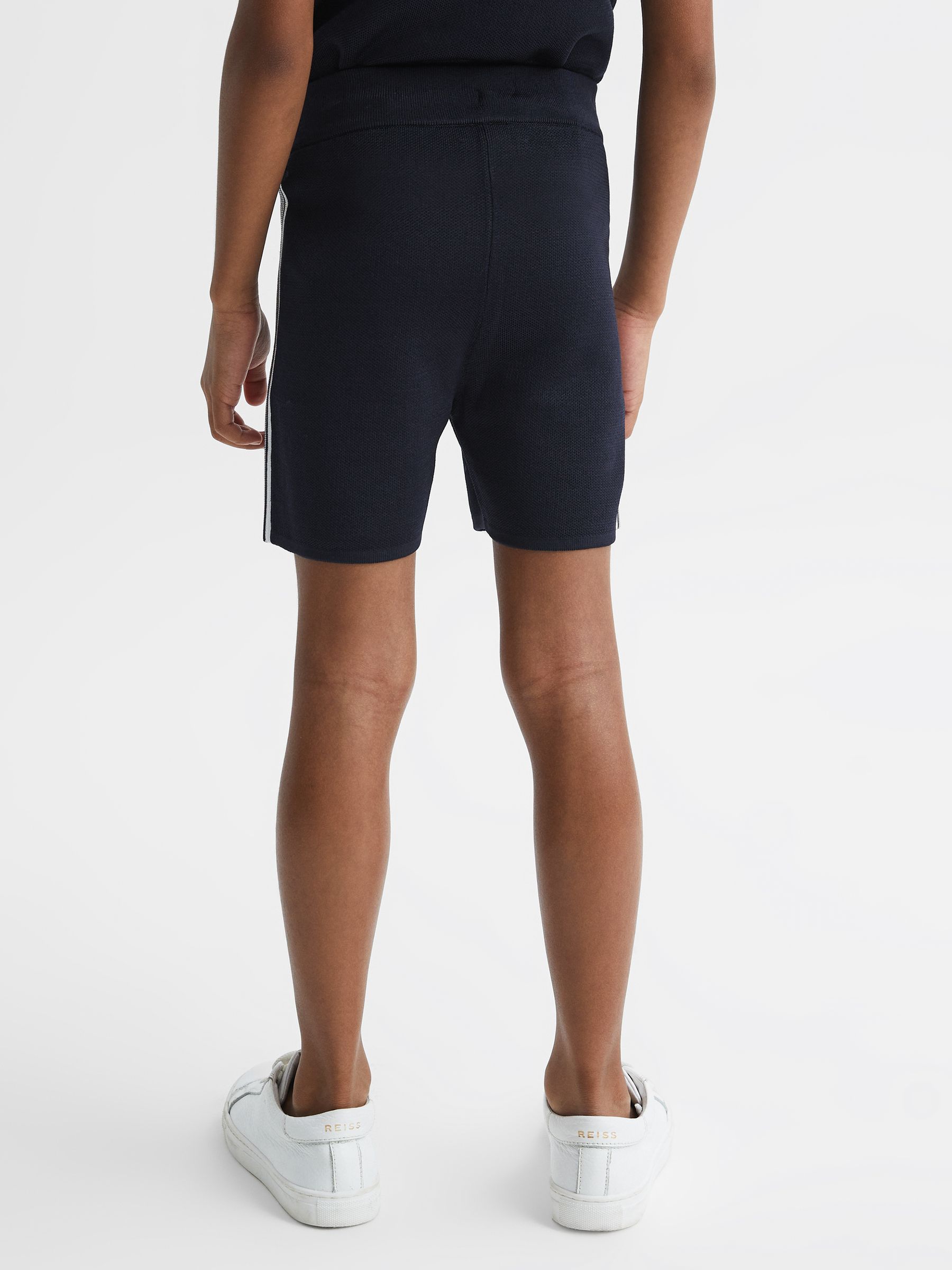 Junior Side Stripe Drawstring Shorts in Navy - Image 5 of 7