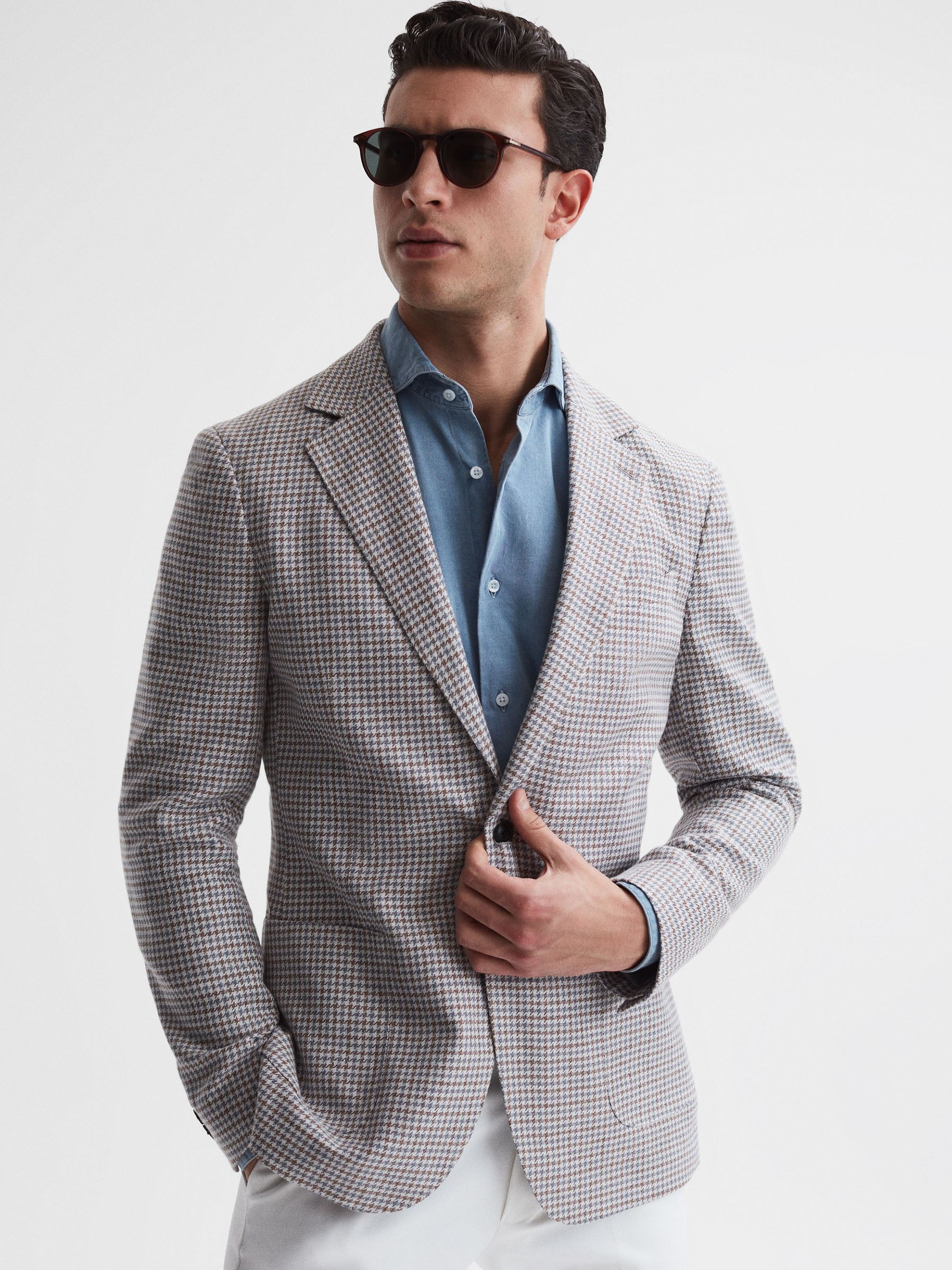 Paige Round Acetate Frame Sunglasses in Brown - Image 2 of 5