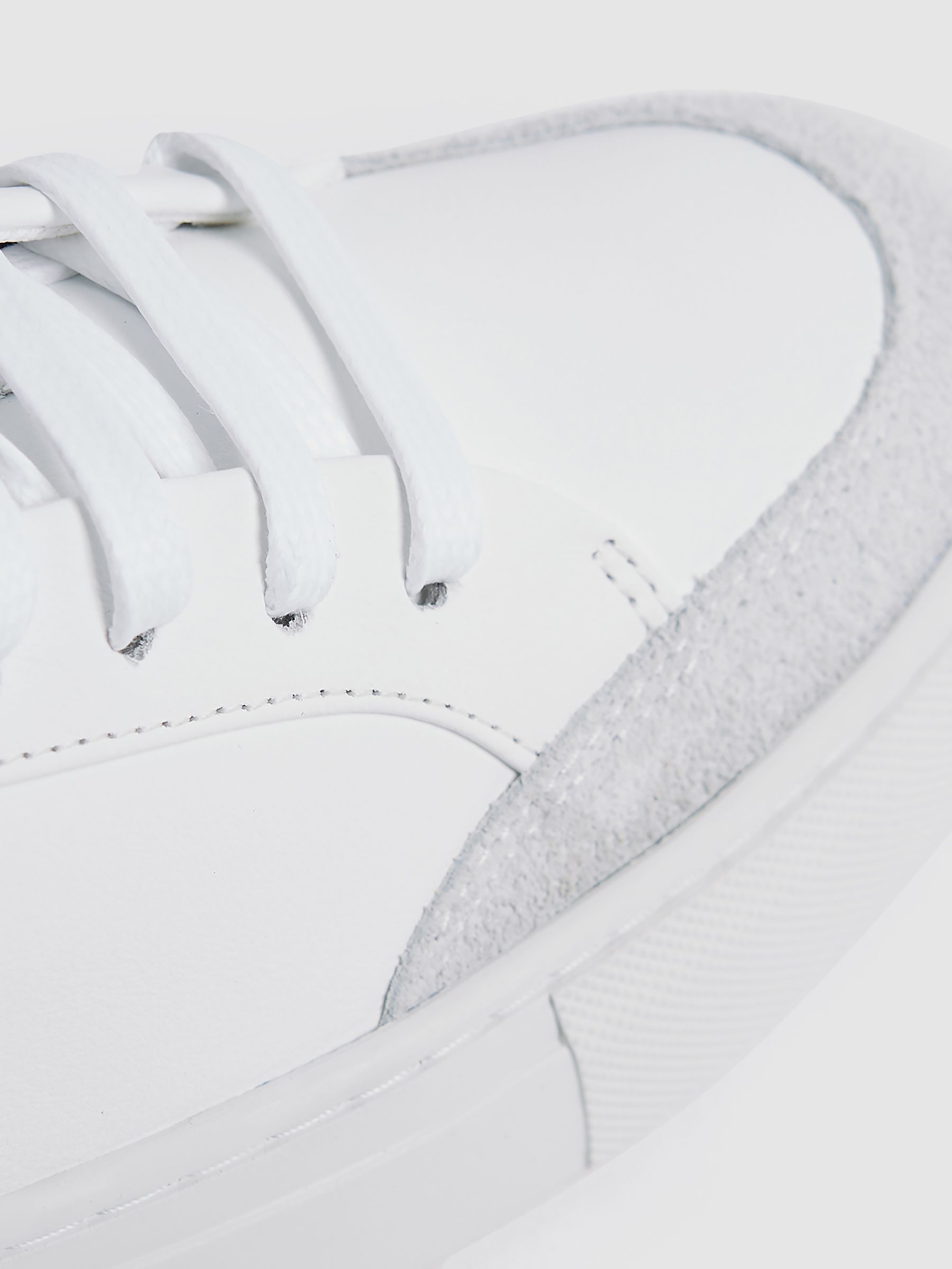 Leather Low Top Trainers in White - Image 3 of 5