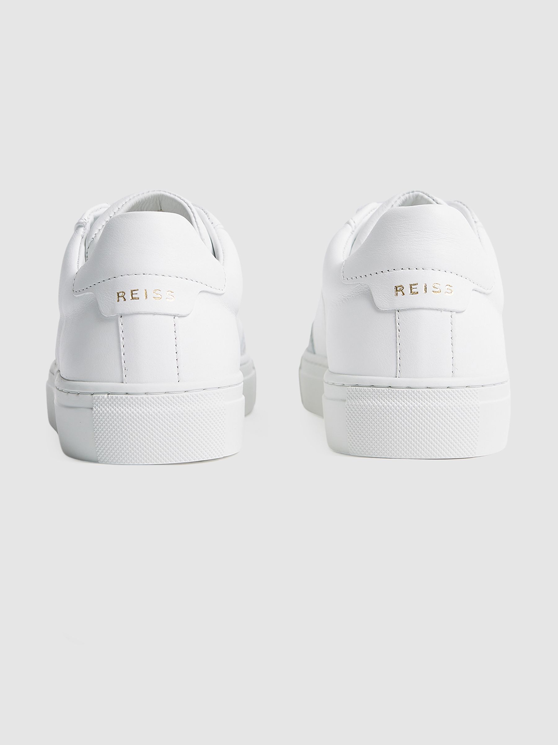Leather Low Top Trainers in White - Image 4 of 5