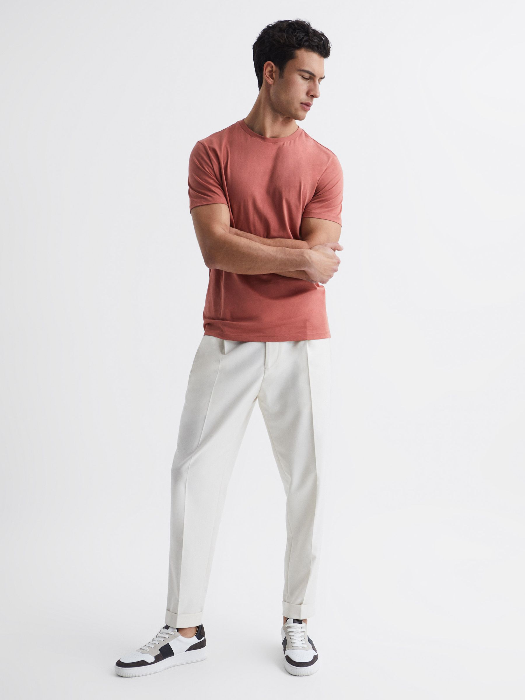 Crew Neck T-Shirt in Faded Rose - Image 3 of 6