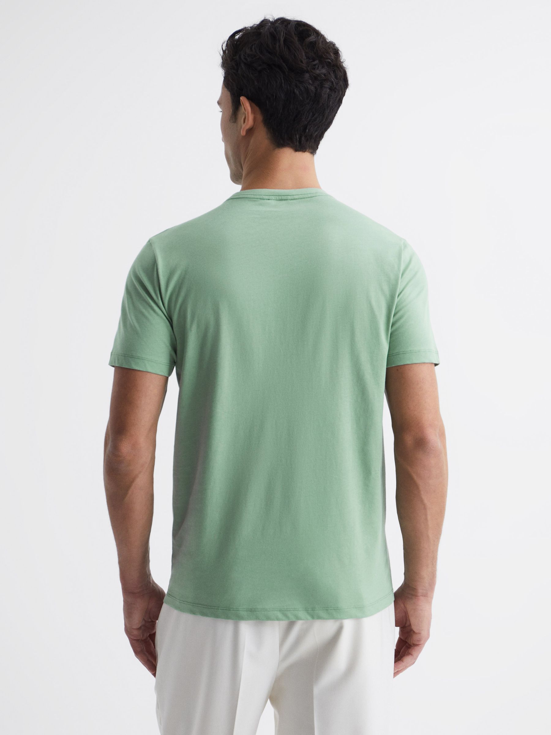 Crew Neck T-Shirt in Frosty Green - Image 5 of 7
