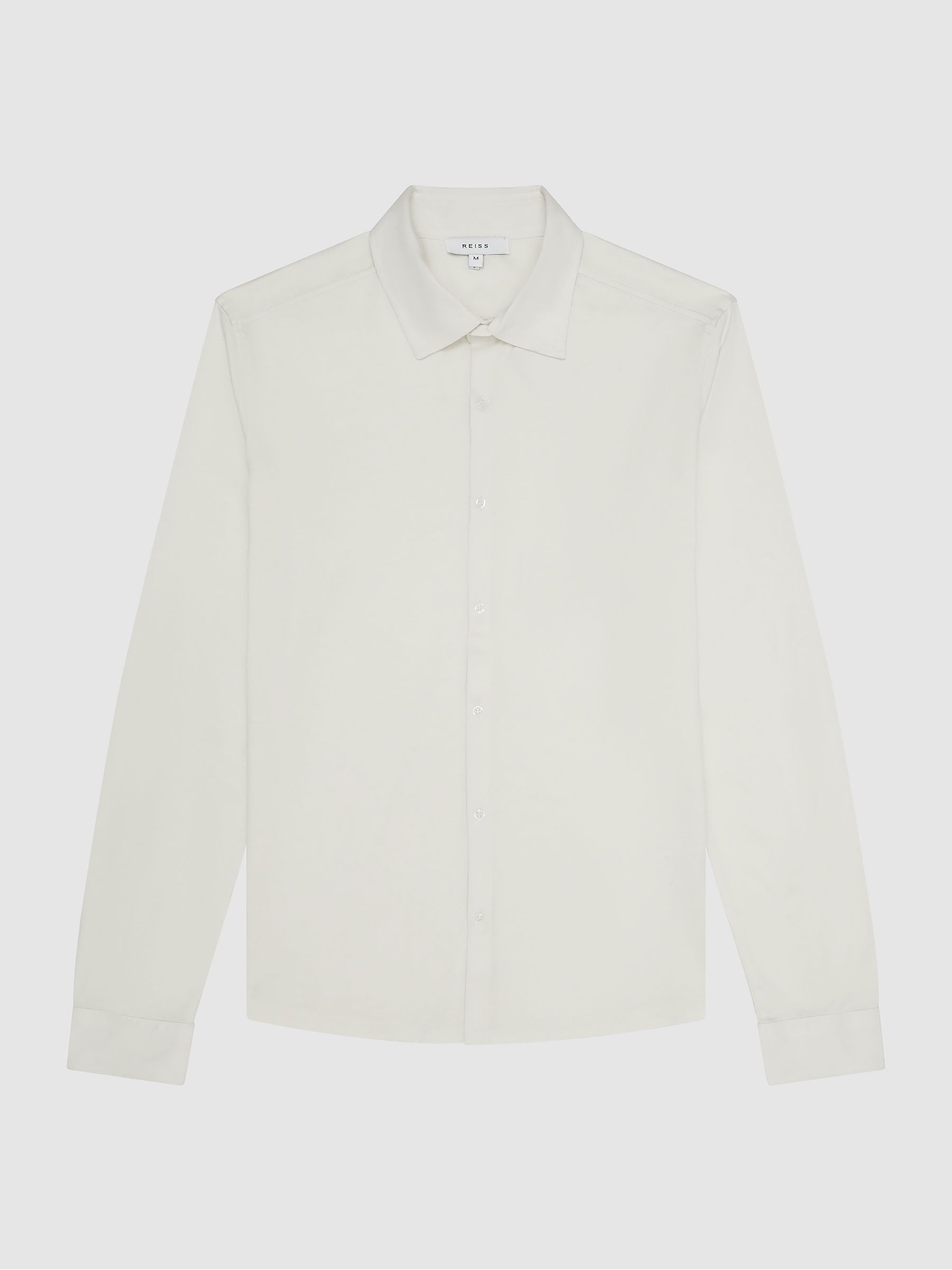 Mercerised Cotton Button-Through Shirt in Ecru - Image 2 of 6