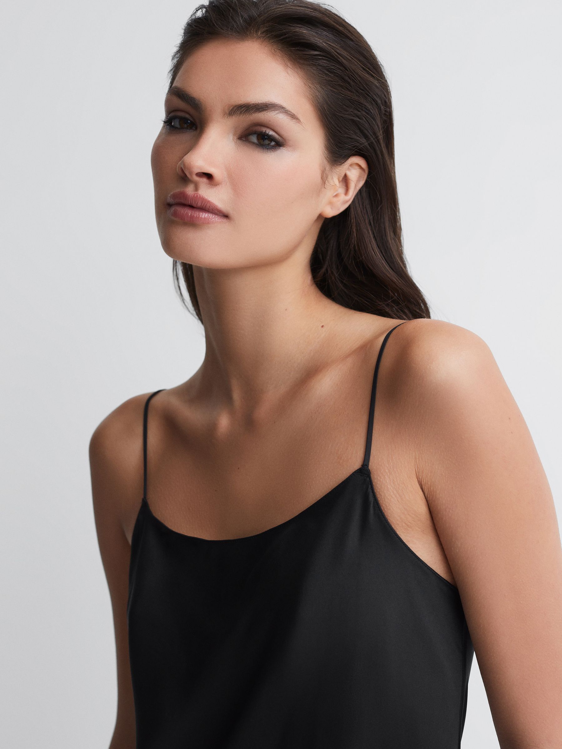 Underwear Silk Night Dress in Black - Image 3 of 4