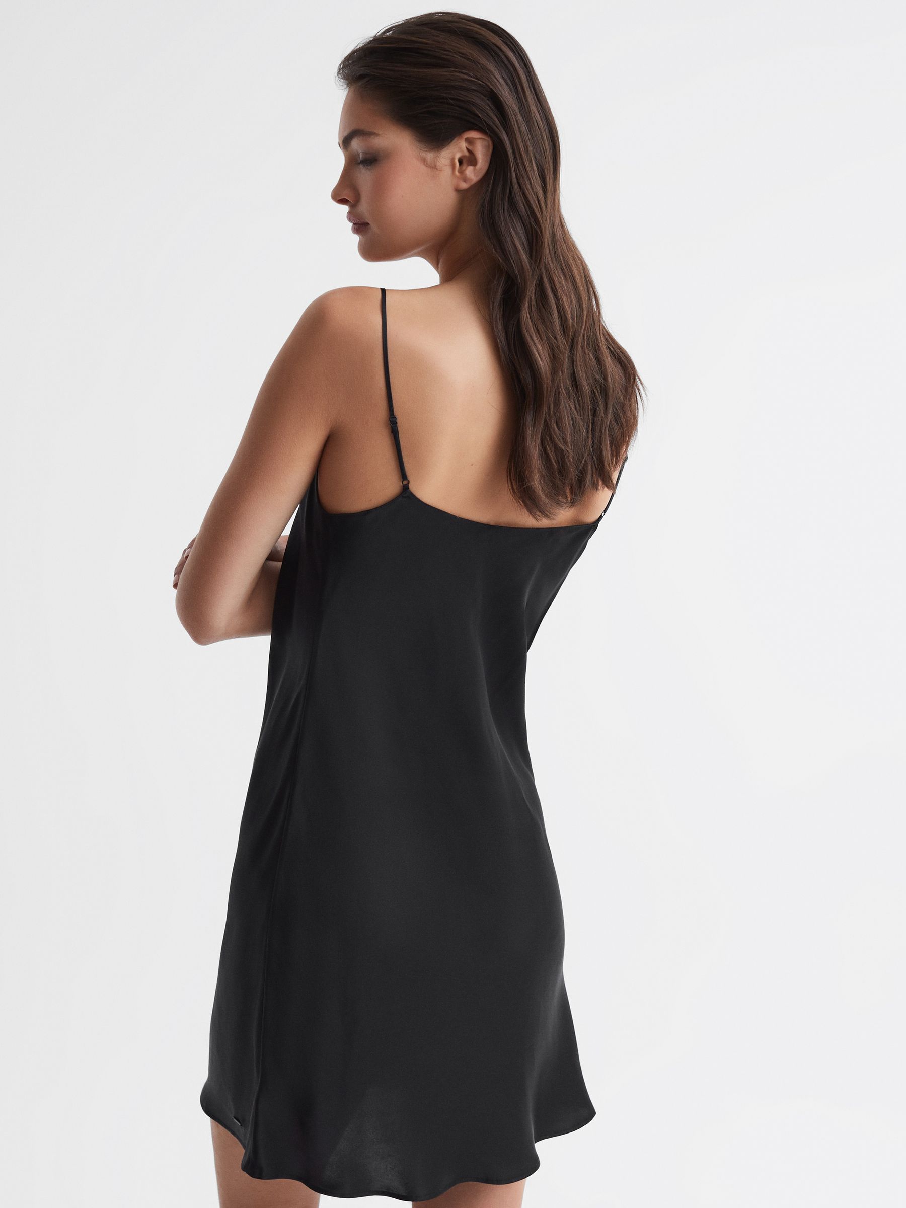Underwear Silk Night Dress in Black - Image 4 of 4