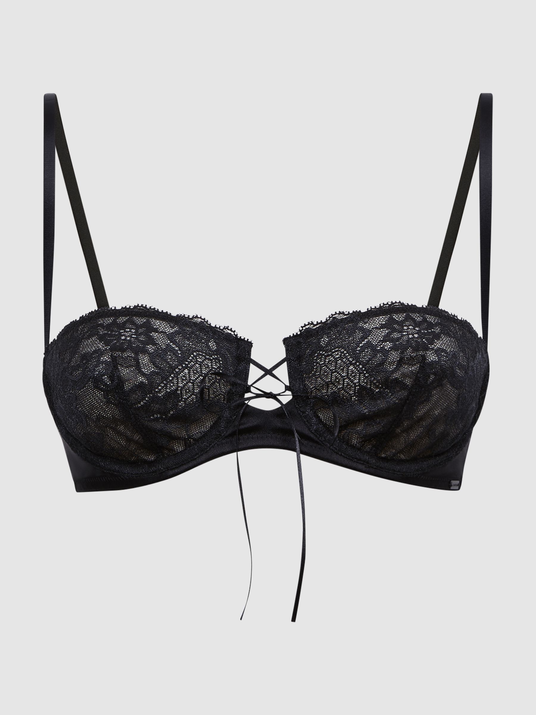 Underwear Lace Balconette Bra in Black - image 1