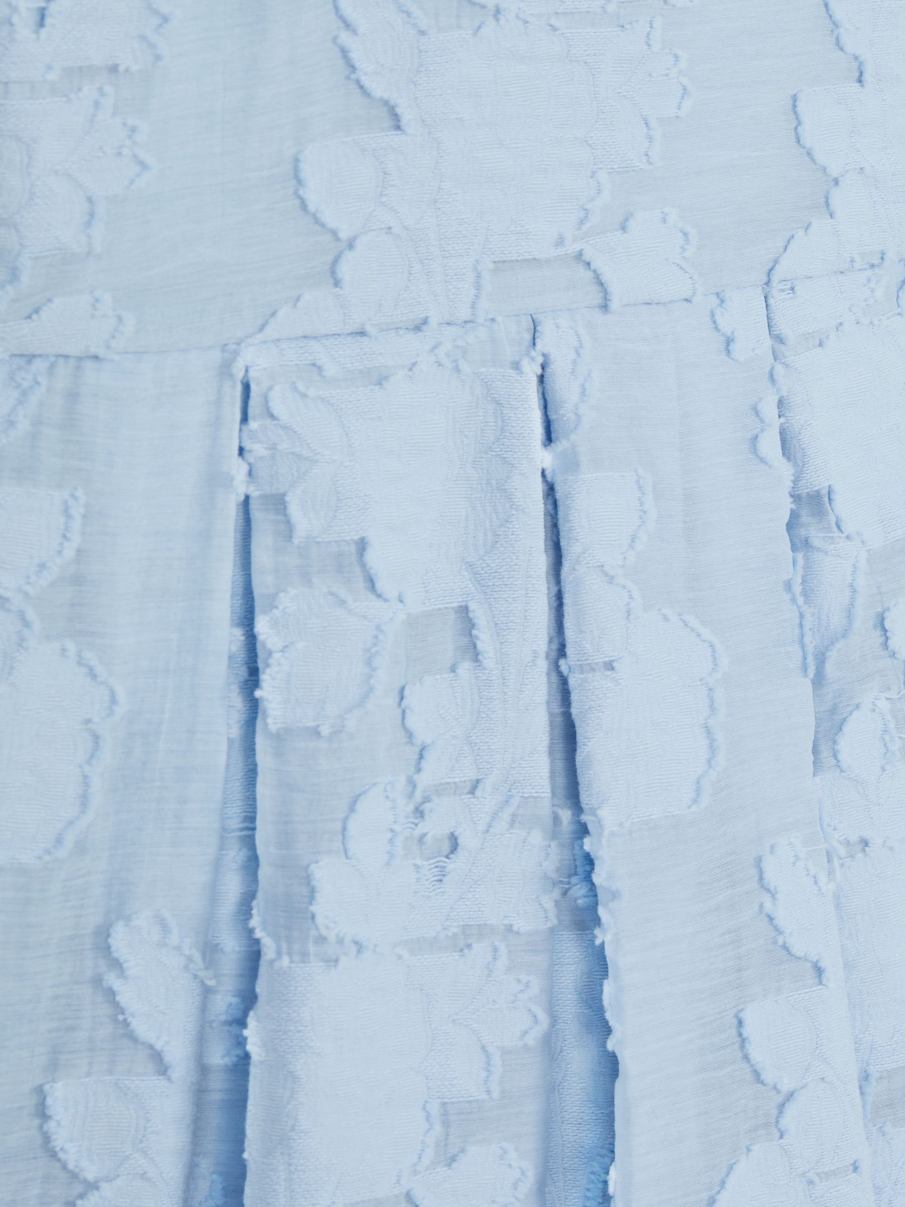 Junior Floral Print Textured Dress in Blue - Image 6 of 6