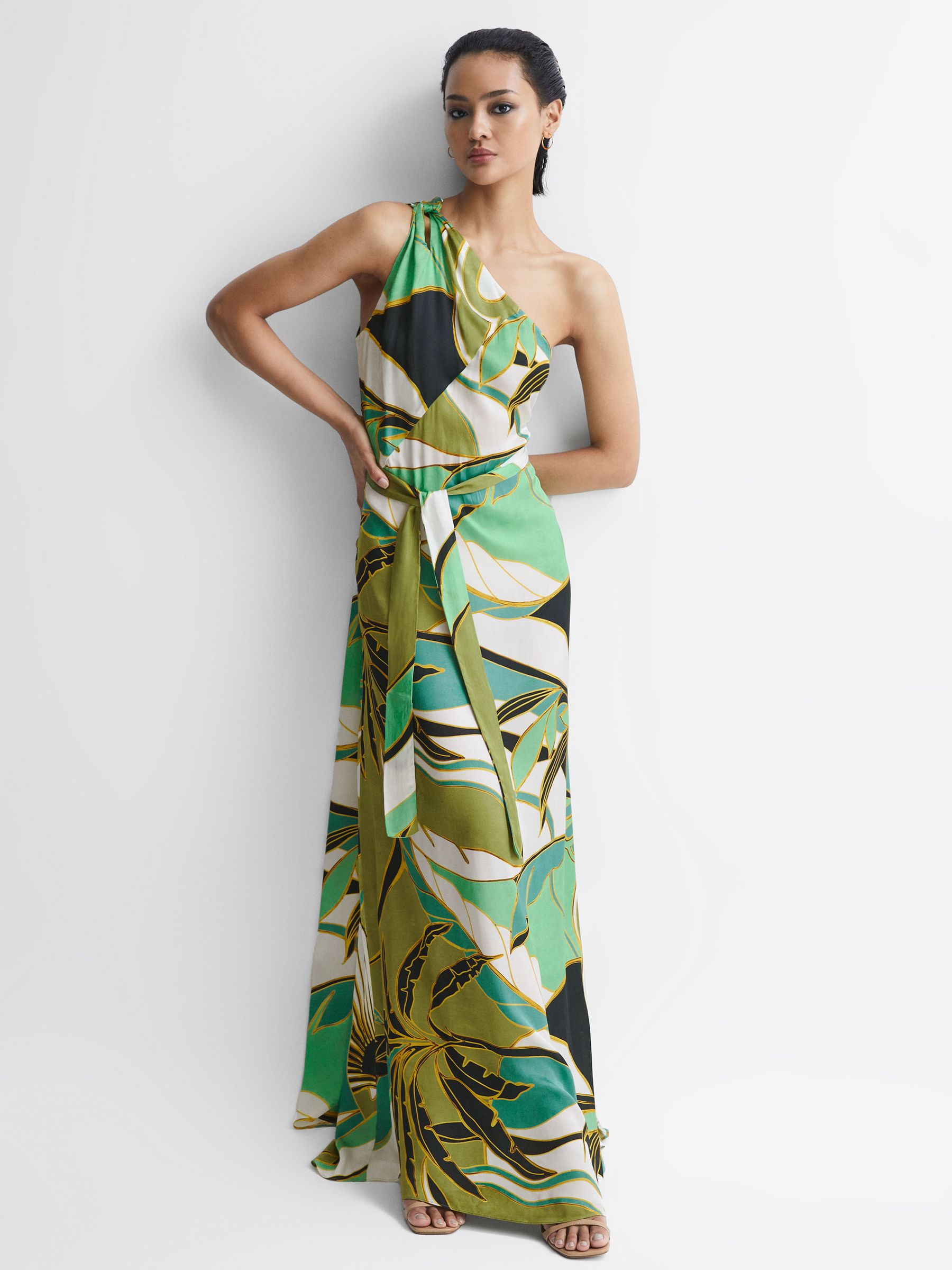 Jungle Print Maxi Dress in Green - Image 3 of 7