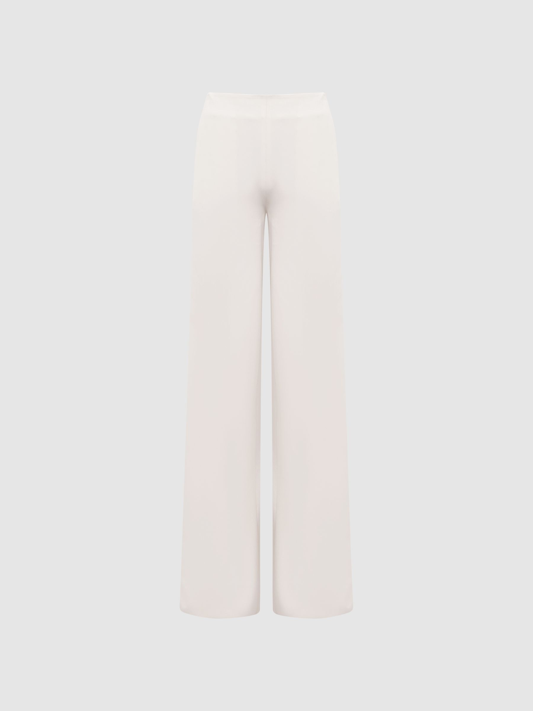 Wide Leg Stitch Detail Trousers in Cream - Image 2 of 8