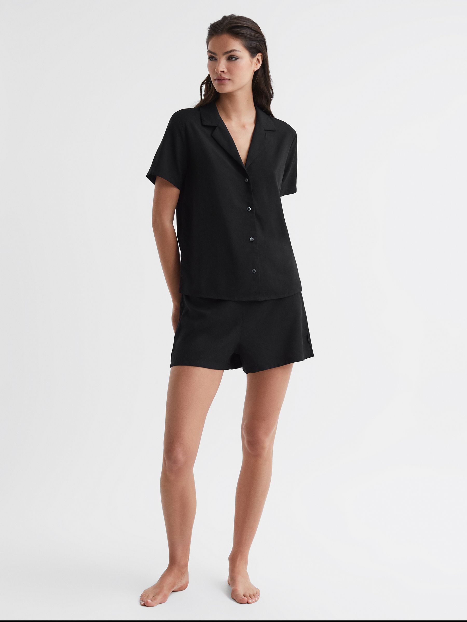 Underwear Two Piece Pyjama Set in Black - Image 4 of 6