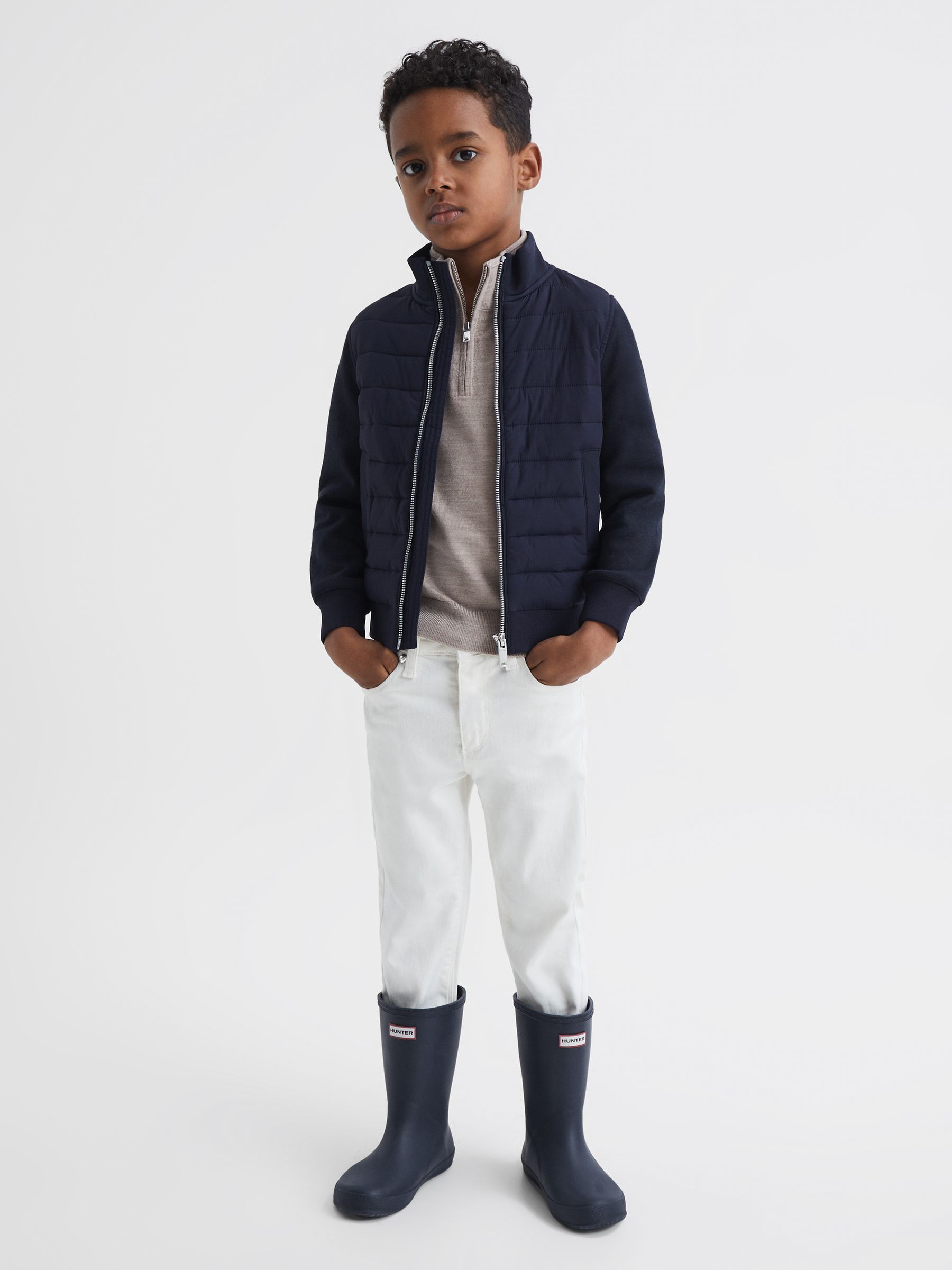 Hunter Little Kids First Classic Rain Boots in Navy - Image 2 of 8 Hunter Little Kids First Classic Rain Boots in Navy - Image 2 of 8