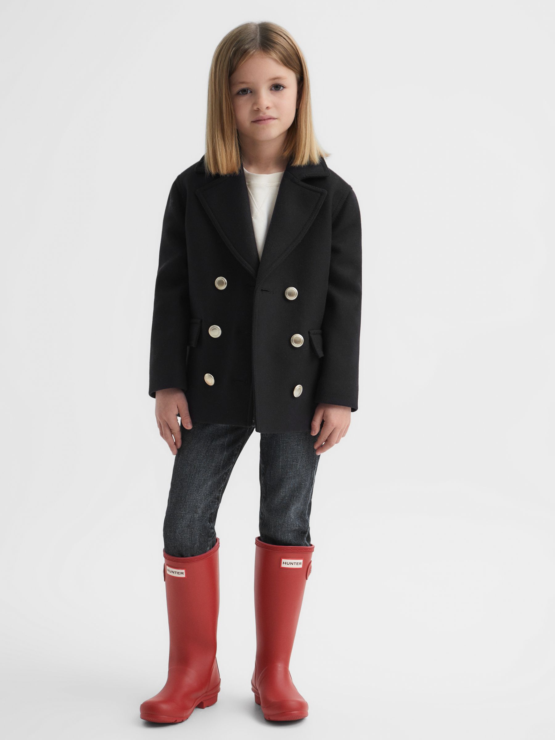 Hunter Big Kids Original Wellington Boots in Red - Image 2 of 10