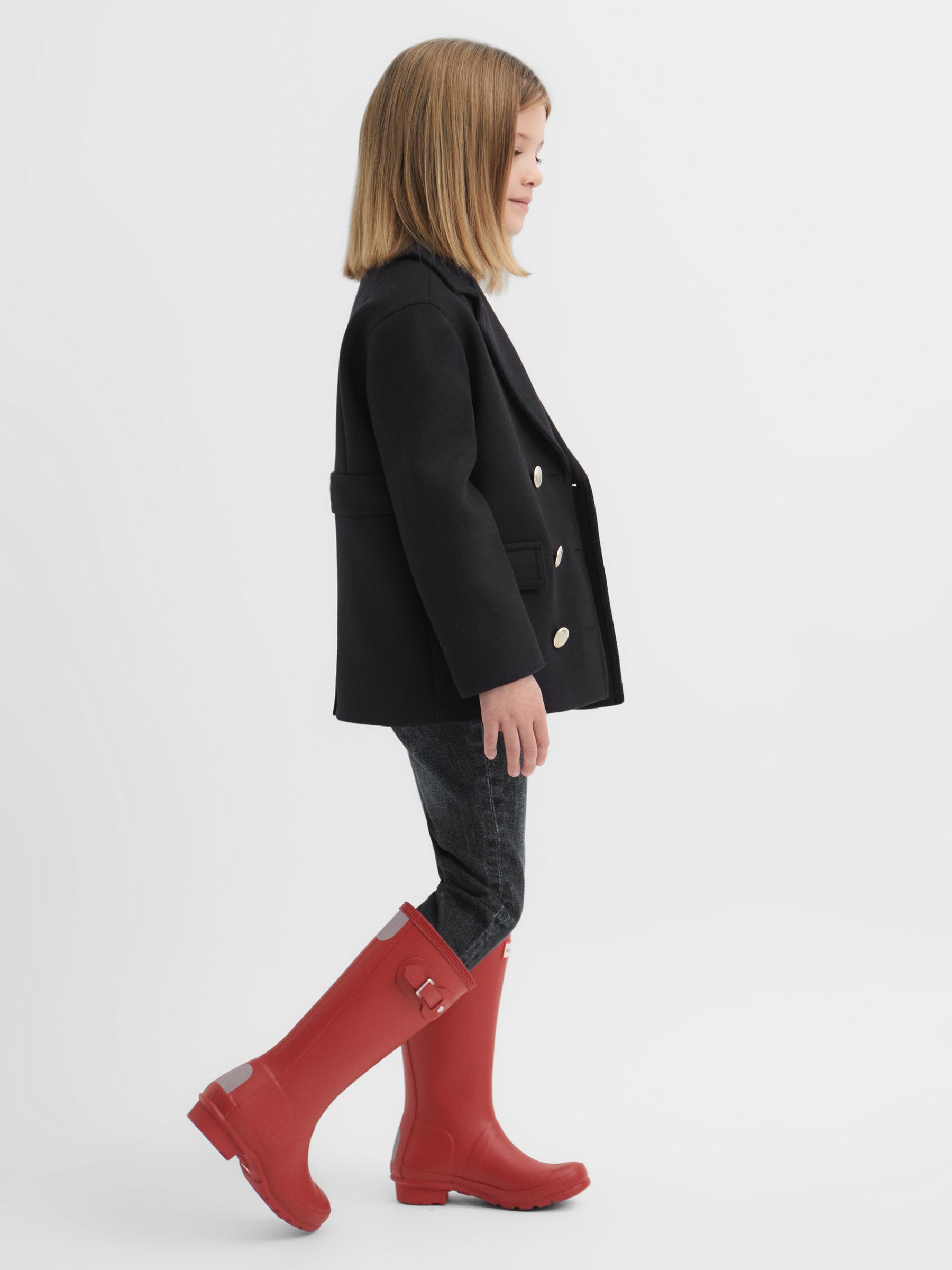 Hunter Big Kids Original Wellington Boots in Red - Image 3 of 10