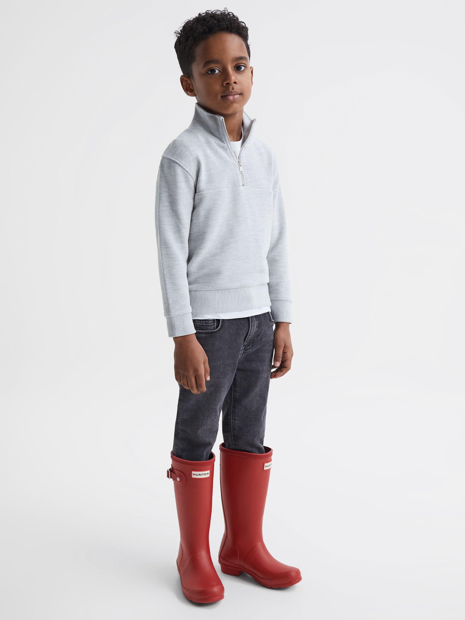 Hunter Big Kids Original Wellington Boots in Red - Image 5 of 10