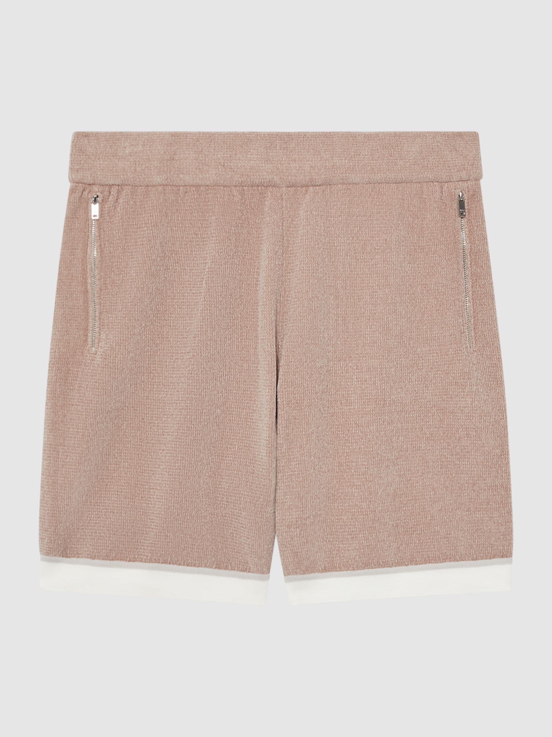 Relaxed Fit Elasticated Chenille Shorts in Champagne - Image 2 of 5