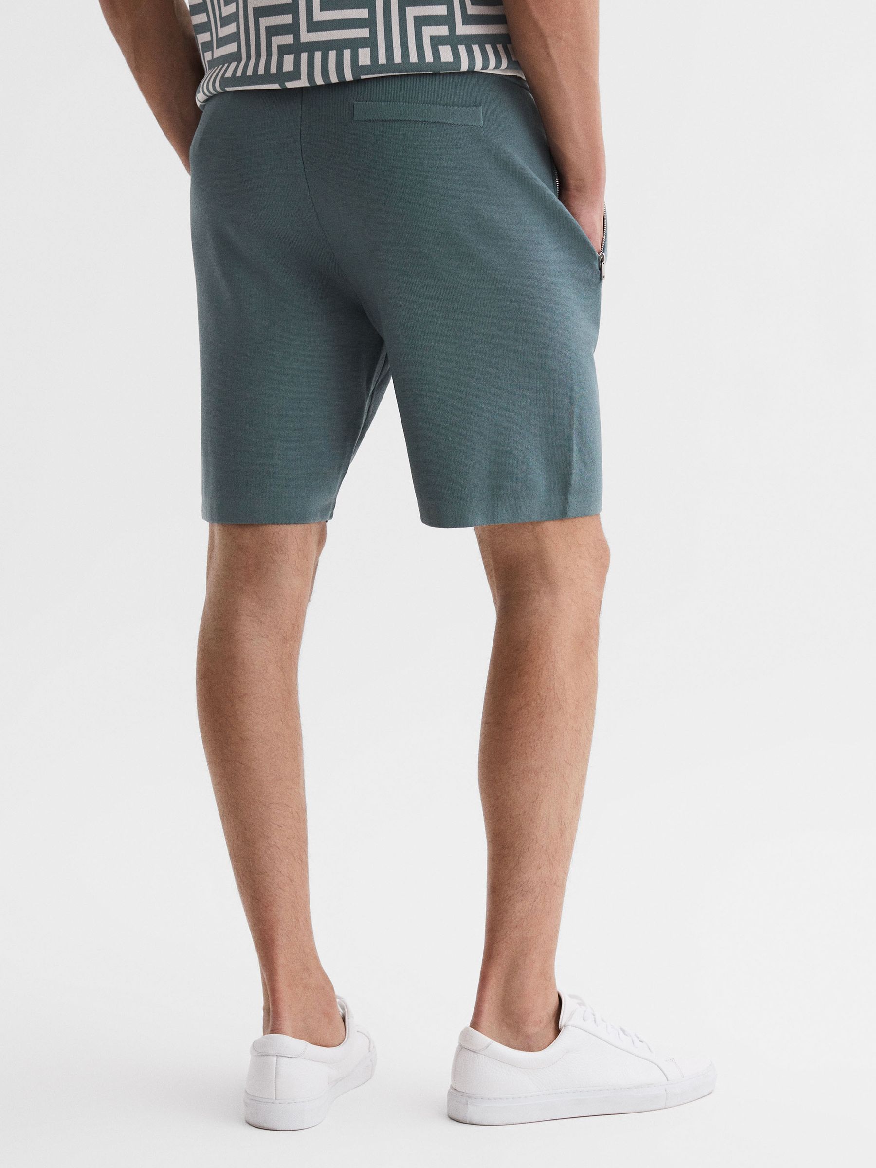 Elasticated Shorts in Sage - Image 5 of 6